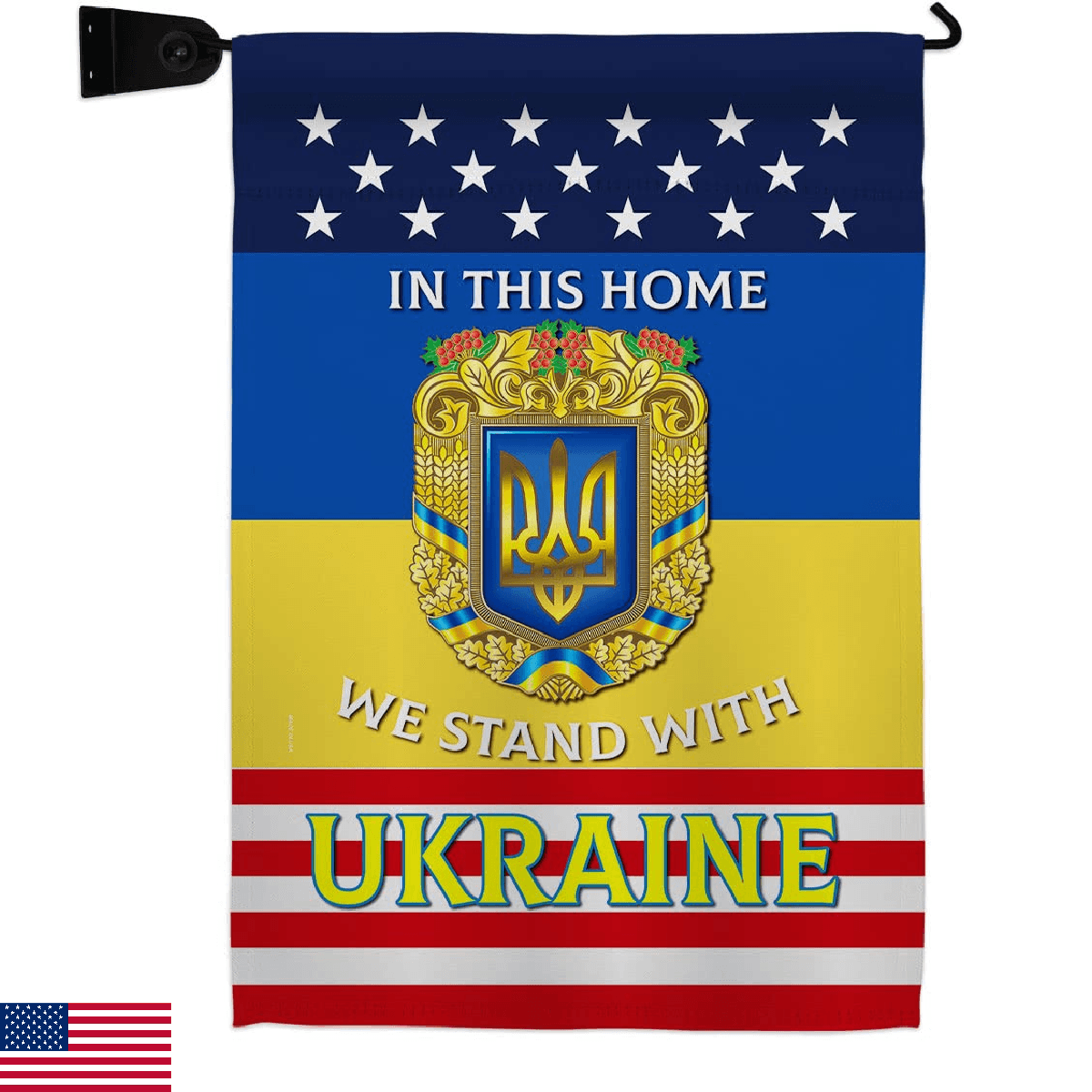 USA Decoration This Home Ukraine Garden Flag Set Mailbox Hanger Support Cause Ho - Image 1