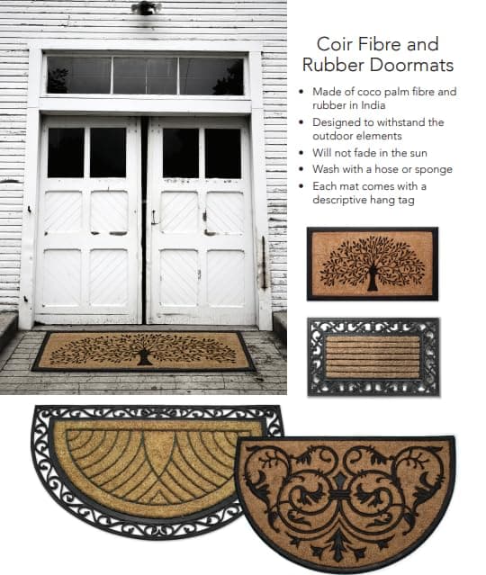 Abbott Collection Peeking Cat Small Balcony Doormat with Non-Slip Backing - Coir - Thumbnail 4