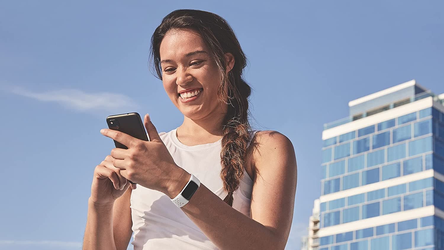 Fitbit Charge 5 & 6 Sport Accessory Band, Official Product, Frost White, Large - Thumbnail 3