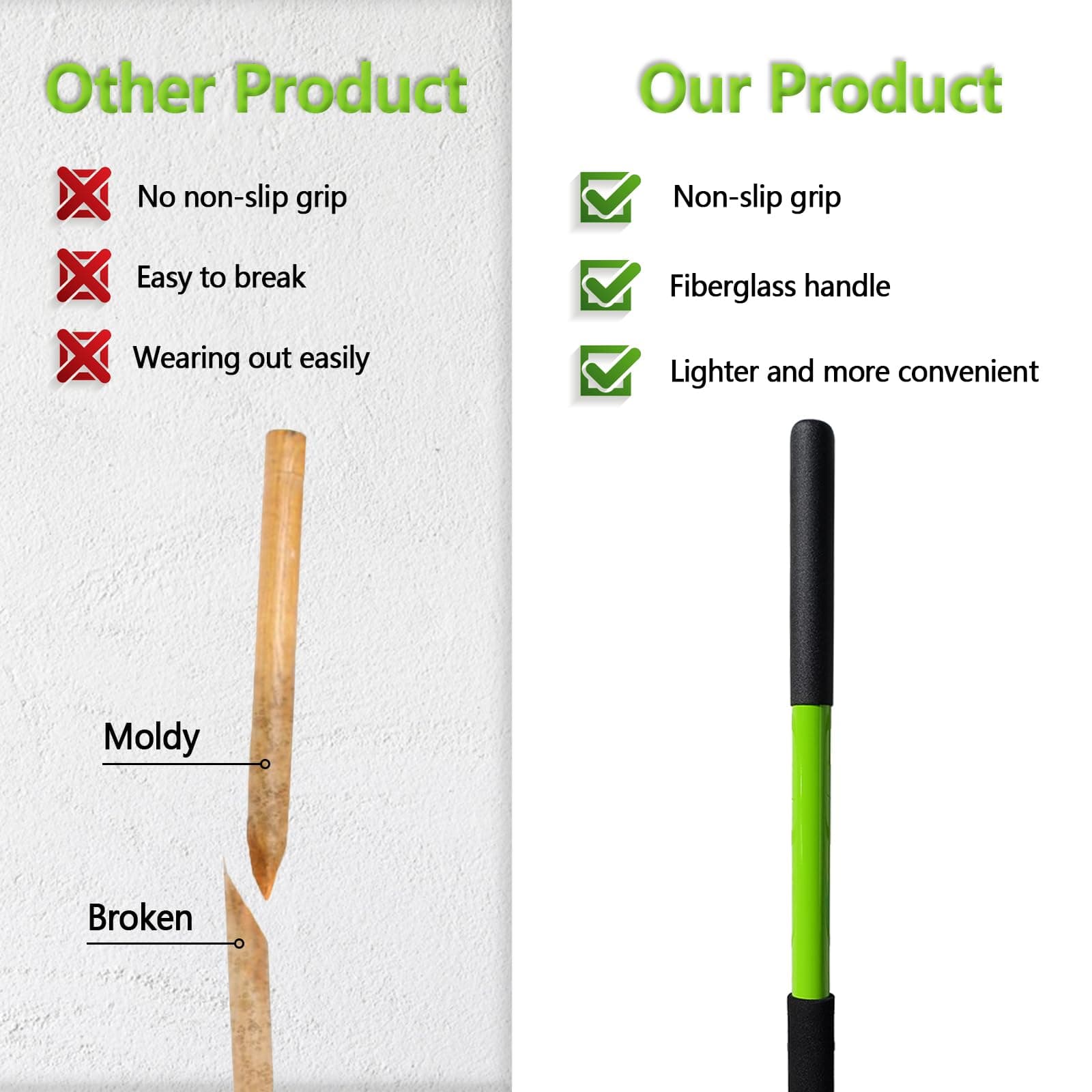 FORCOLID Pitch Fork-57 Inch，5-Tine Steel Garden Fork Heavy Duty, Mulch with Cush - Thumbnail 6