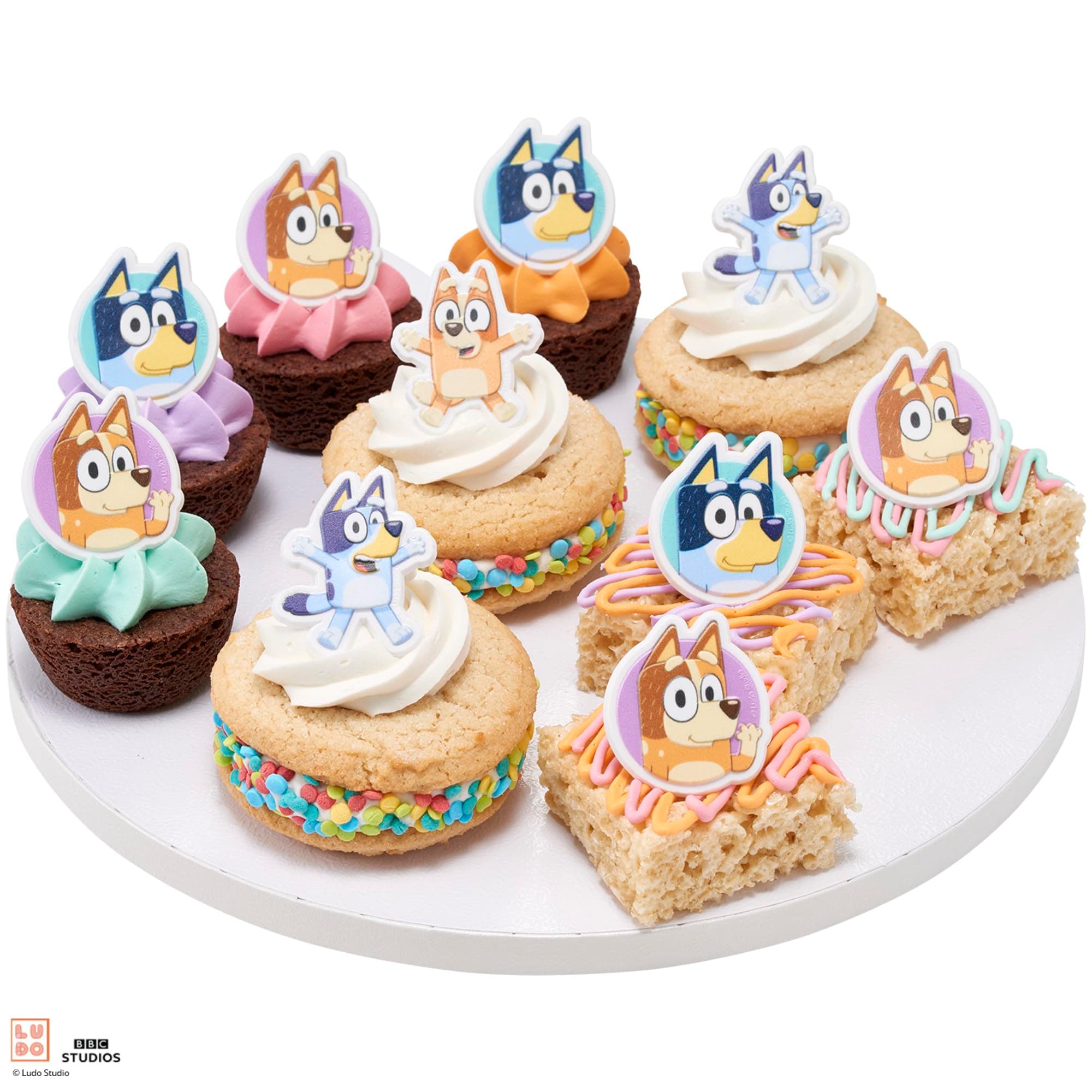 DecoPac Bluey & Friends Cupcake Rings, 24-Pack 3D Food Safe Cake Toppers - Thumbnail 9