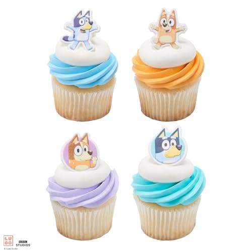 DecoPac Bluey & Friends Cupcake Rings, 24-Pack 3D Food Safe Cake Toppers - Thumbnail 11