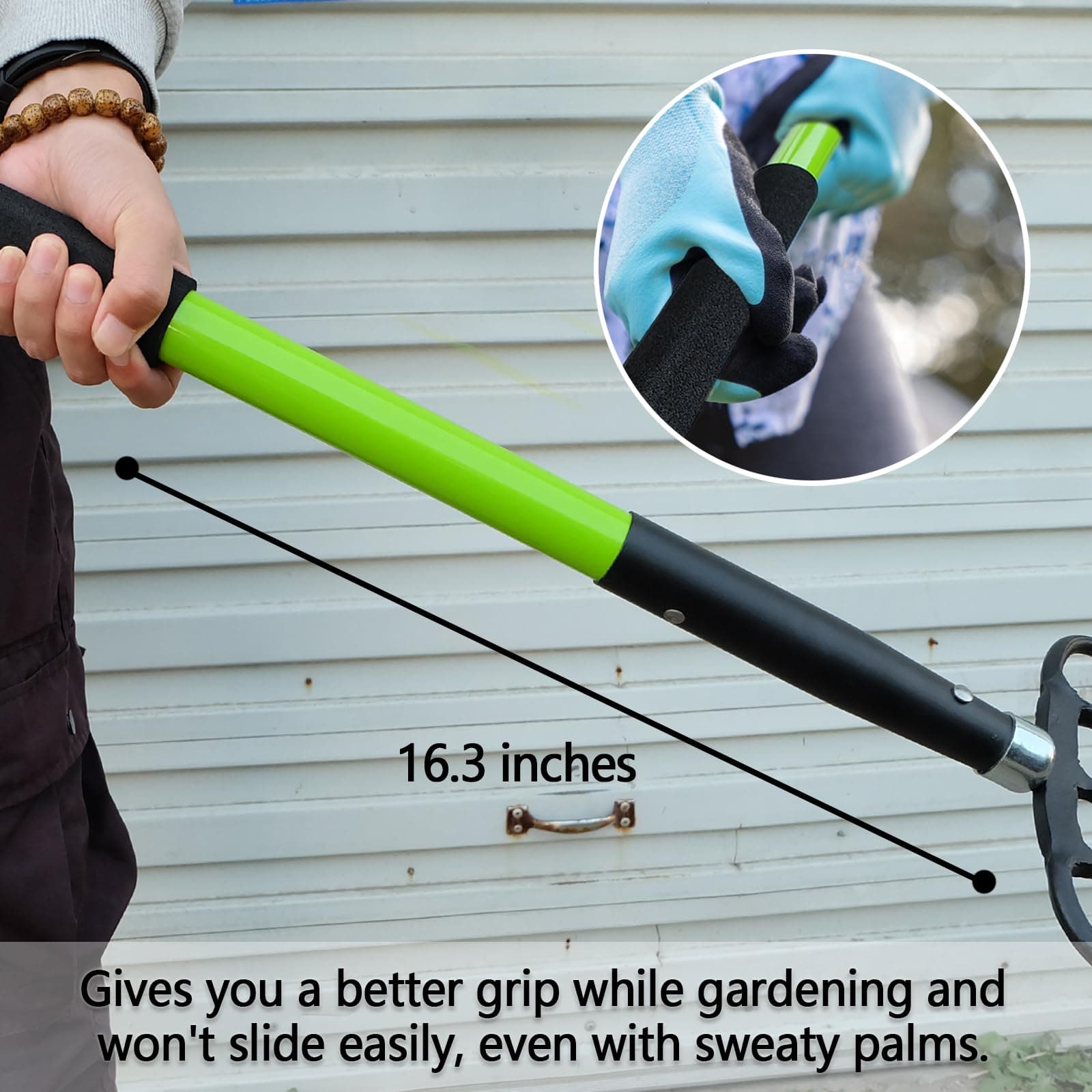 FORCOLID Pitch Fork-57 Inch，5-Tine Steel Garden Fork Heavy Duty, Mulch with Cush - Thumbnail 5