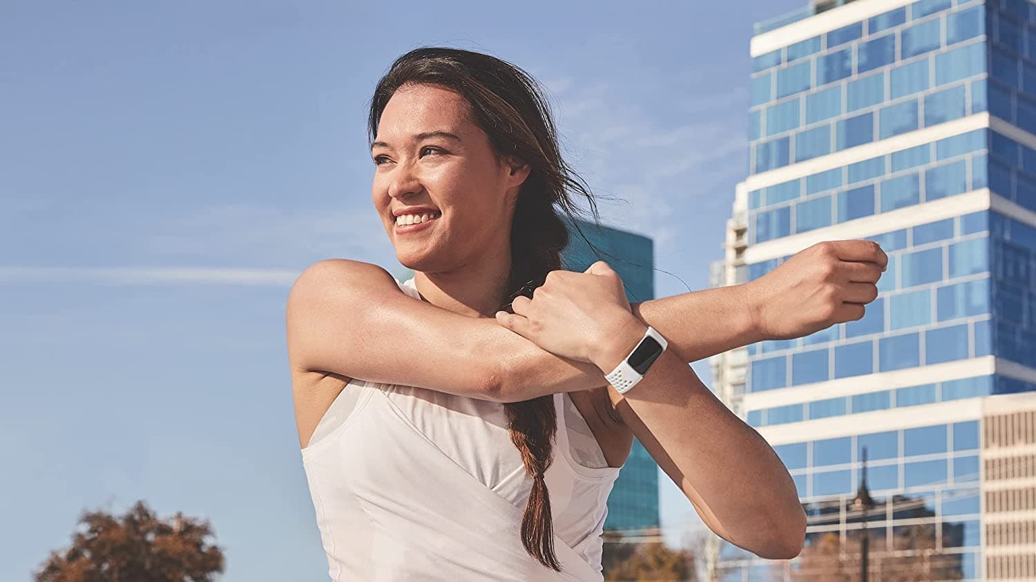 Fitbit Charge 5 & 6 Sport Accessory Band, Official Product, Frost White, Large - Thumbnail 4