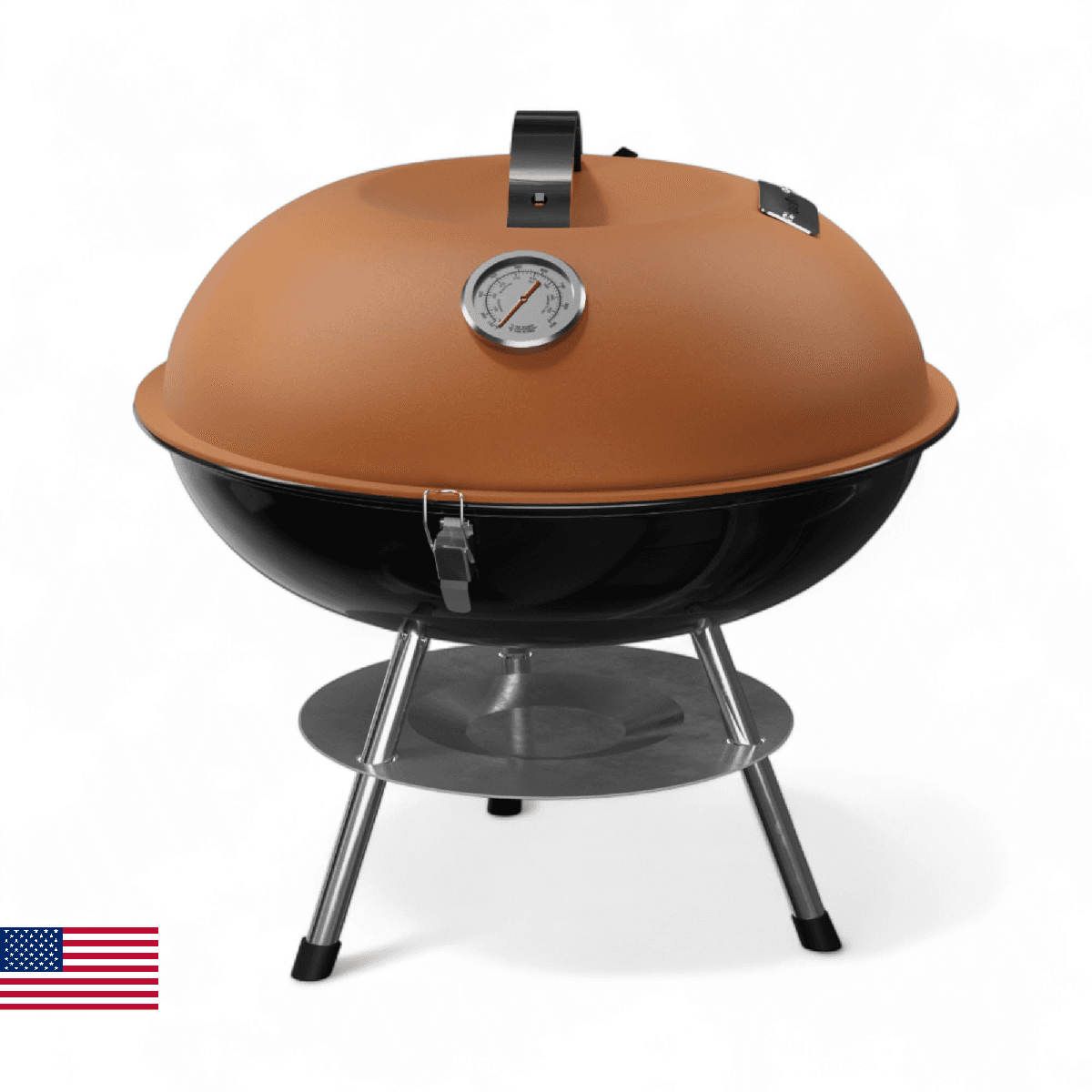 GasOne CG-14T – 14-inch Portable Barbecue Grill with 3-Point Locking Lid for Hea - Image 1