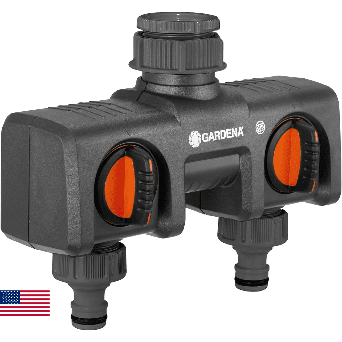 Gardena (08195-80 Two Way Garden Hose Splitter Garden Hose Valve 2 Port - Image 1