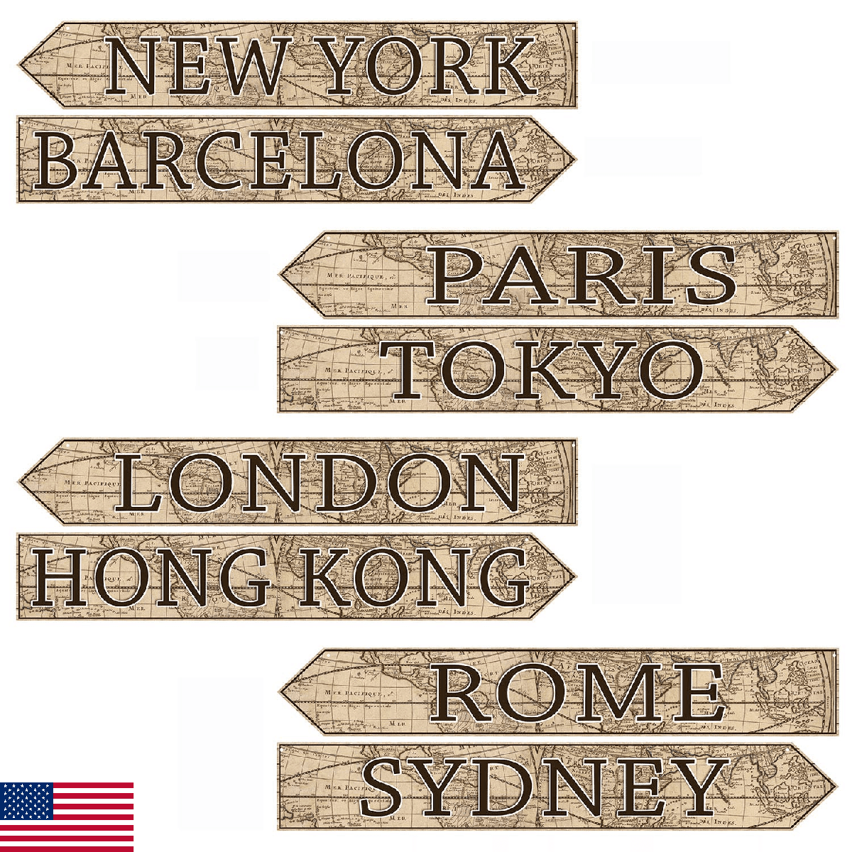 Beistle Around The World Street Sign Cutouts Pack of 2 - Image 1