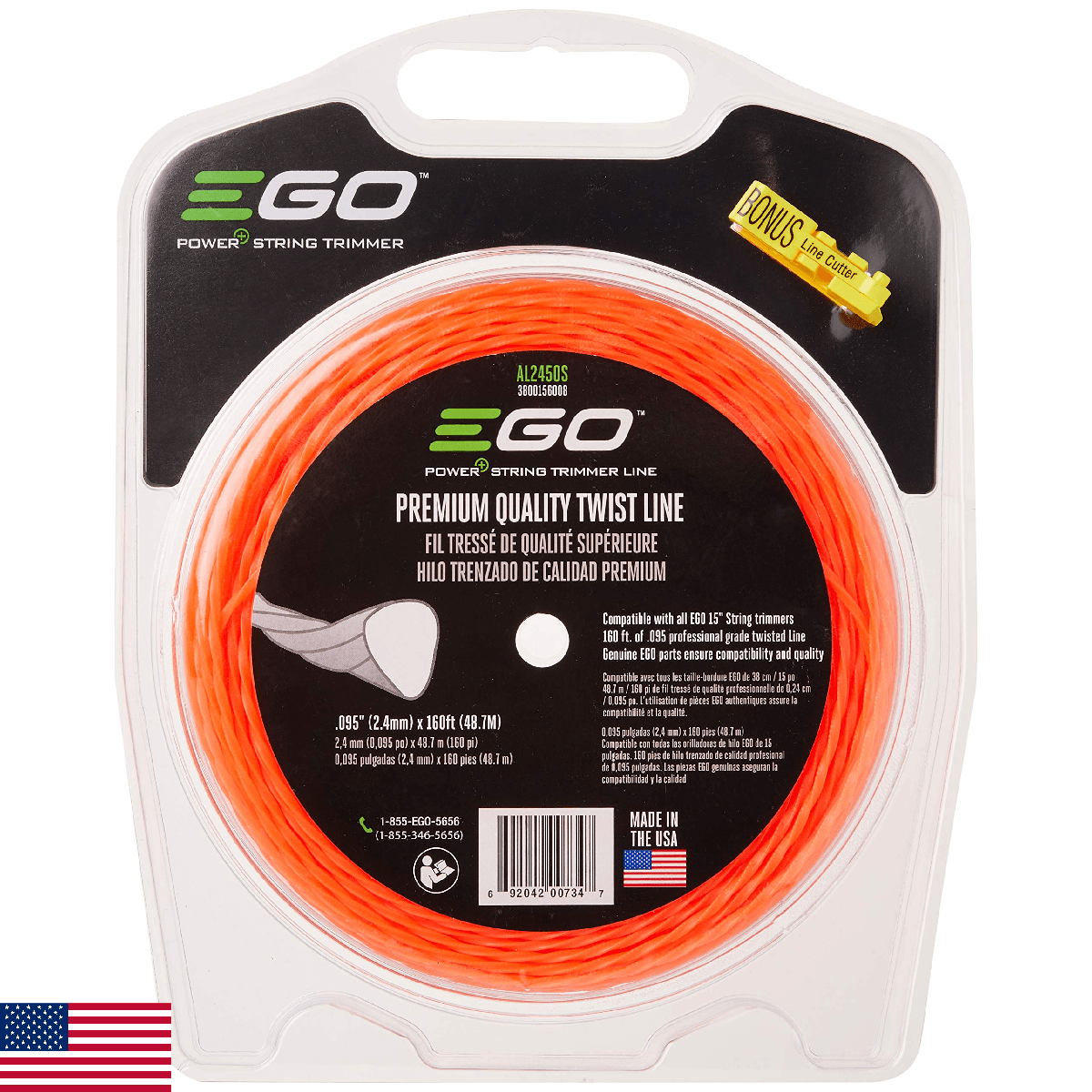 EGO POWER+ 50m 2.4mm Twist Line String Trimmer Replacement AL2450S - Image 1