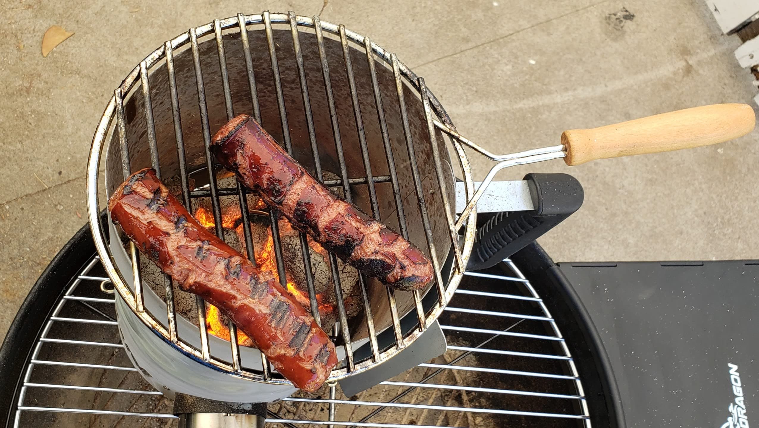 BBQ Dragon Round Grill Grate – 9” Stainless Steel BBQ Grill Grate with Wood Hand - Thumbnail 8