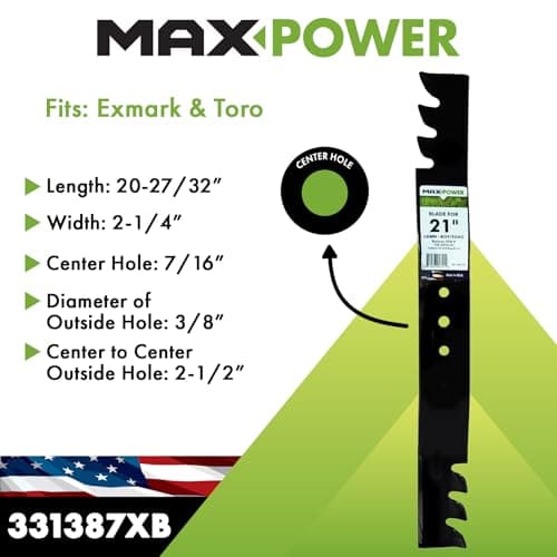 MaxPower 331387XB Commercial Mulching Blade for 21 in. Cut Toro, Exmark, Lawn Bo - Thumbnail 2