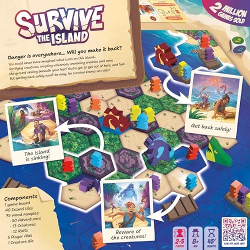Survive The Island Board Game 2024 - Escape Adventure, New Monsters, 2-5 Players - Thumbnail 2