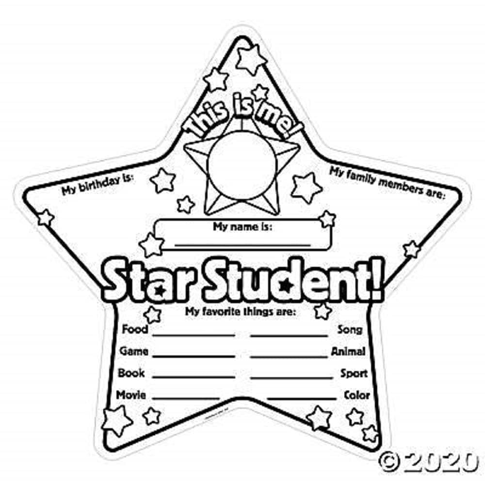 Fun Express Star Student Poster- 30 Color Your Own Activities - Classroom Teache - Thumbnail 2