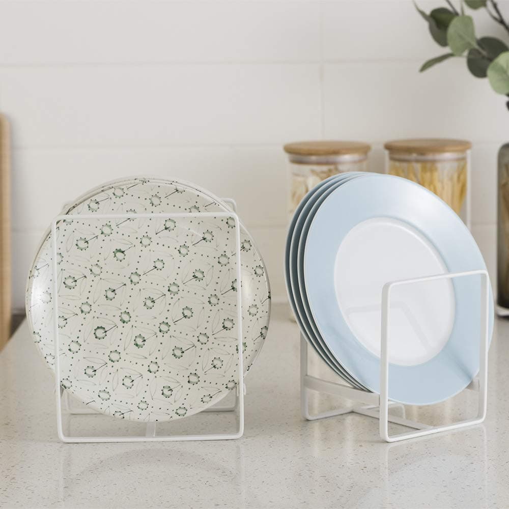 ORZ Organizer for Cabinet, Set of 2 Plate Holders Metal Plate Storage Rack for C - Thumbnail 9