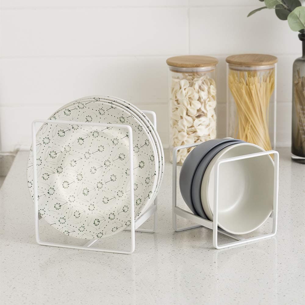ORZ Organizer for Cabinet, Set of 2 Plate Holders Metal Plate Storage Rack for C - Thumbnail 8
