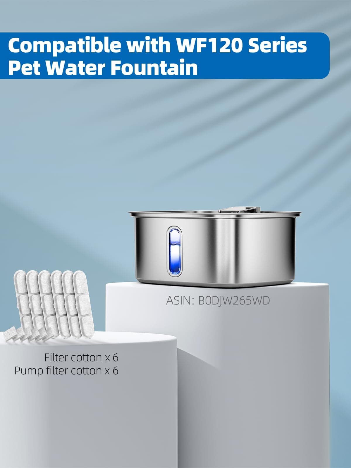 Dog Water Fountain for Large Dogs, 9L/2.4Gal Stainless Steel Dog Fountain with V - Thumbnail 3