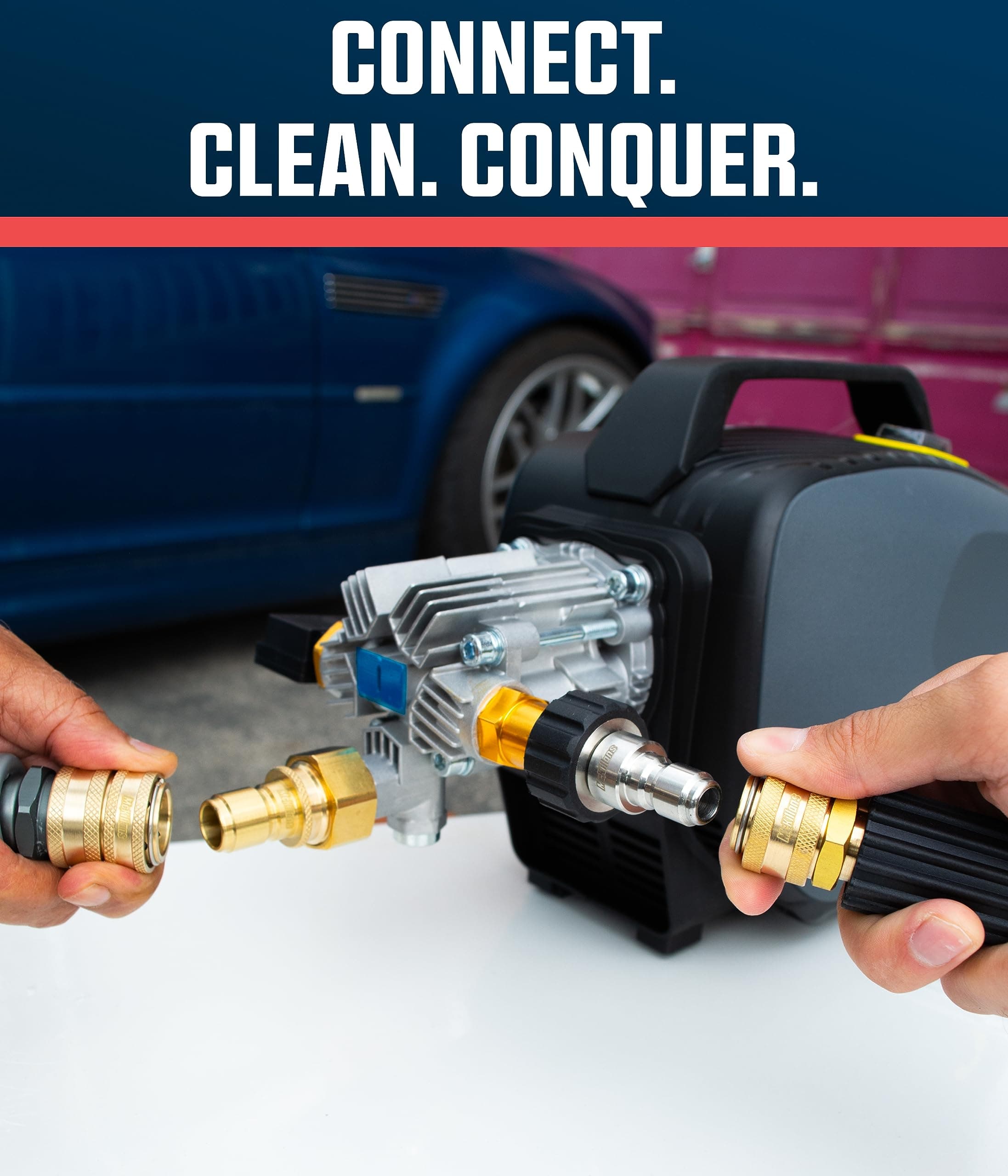 McKillans Pressure Washer Quick Connect Kit M22-14mm 3/8" Male/Female Brass - Thumbnail 6