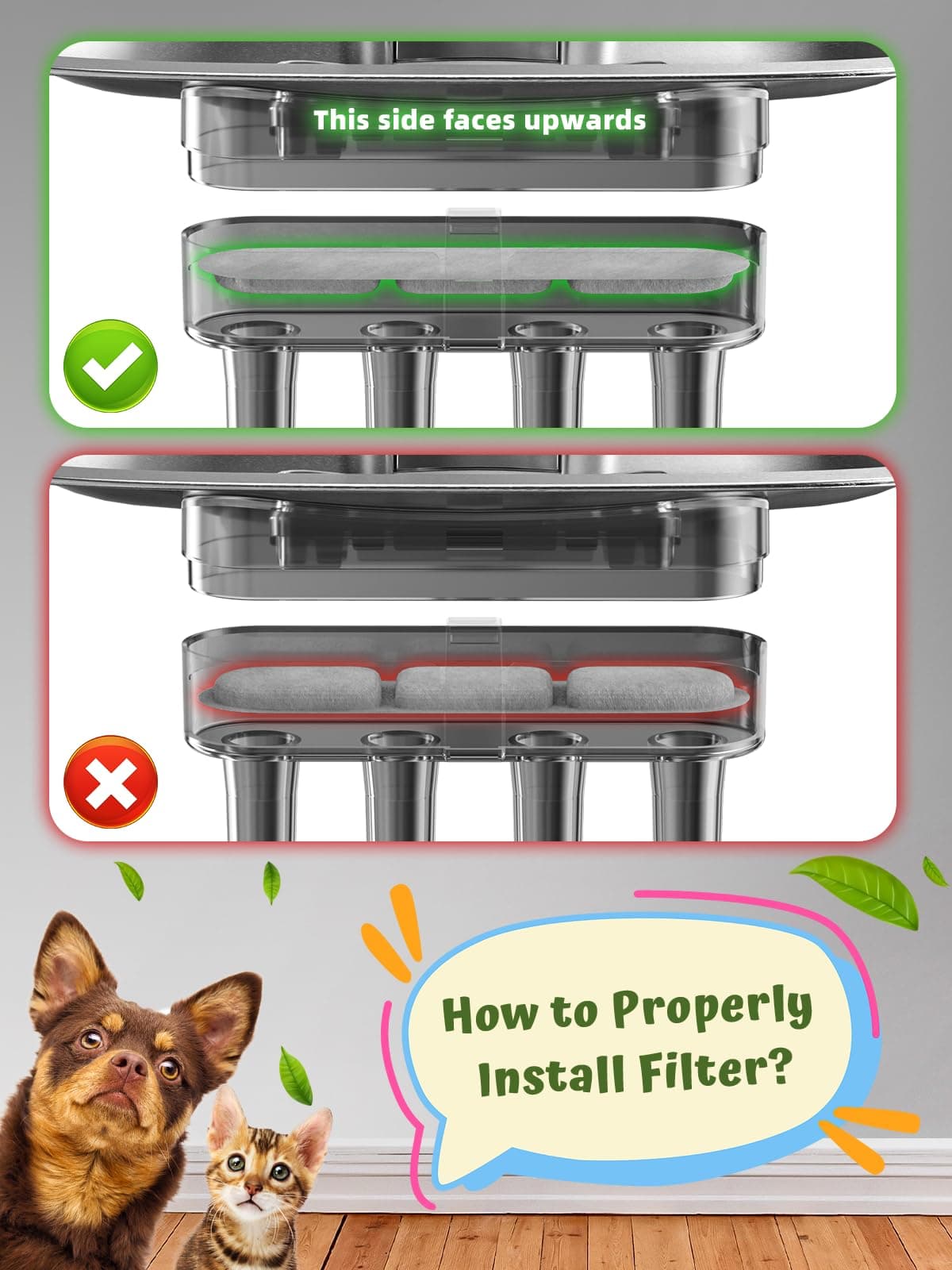 Dog Water Fountain for Large Dogs, 9L/2.4Gal Stainless Steel Dog Fountain with V - Thumbnail 4