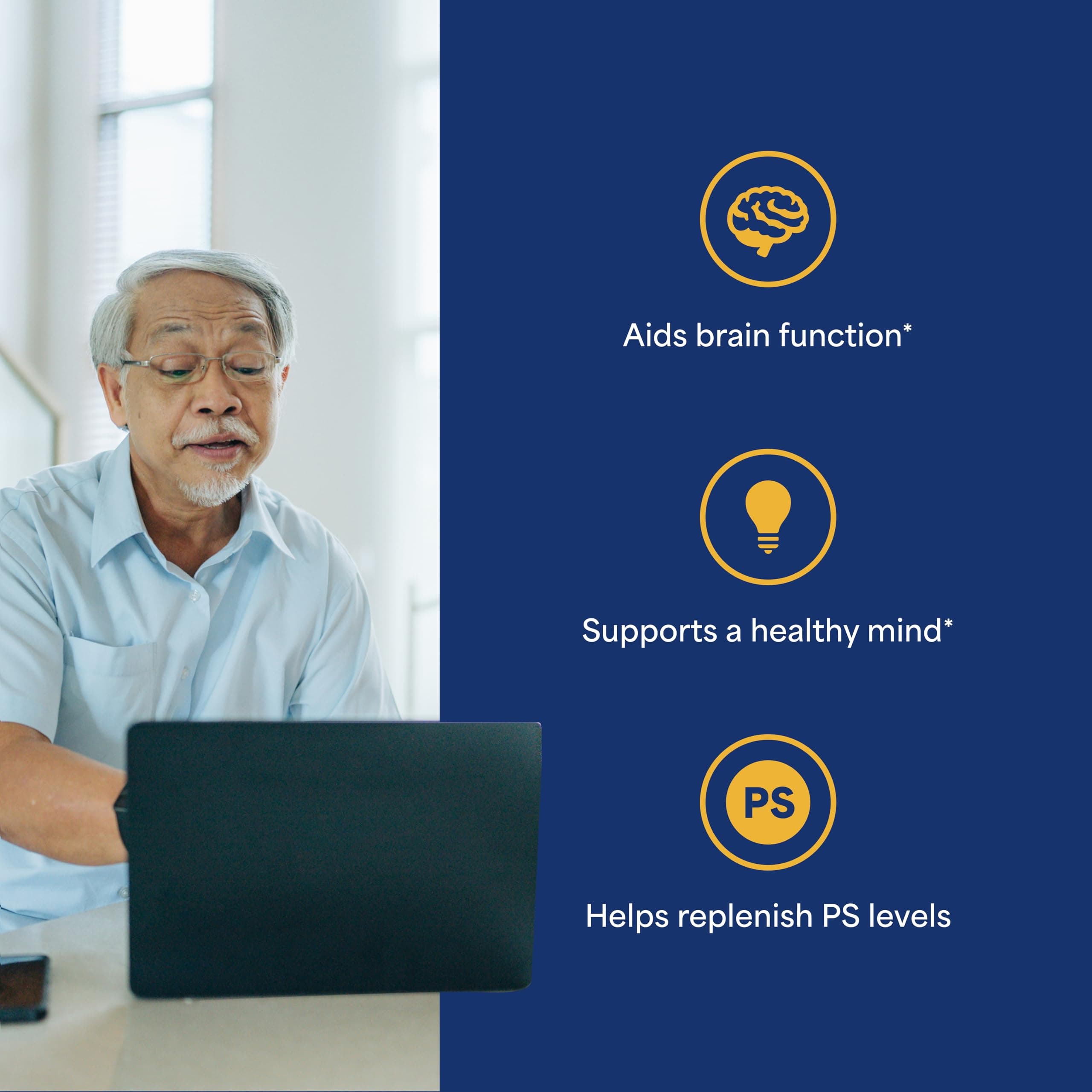 Puritan's Pride Neuro-PS Gold, Gingko Biloba, DHA Brain/Memory Support 90 Softge - Thumbnail 3