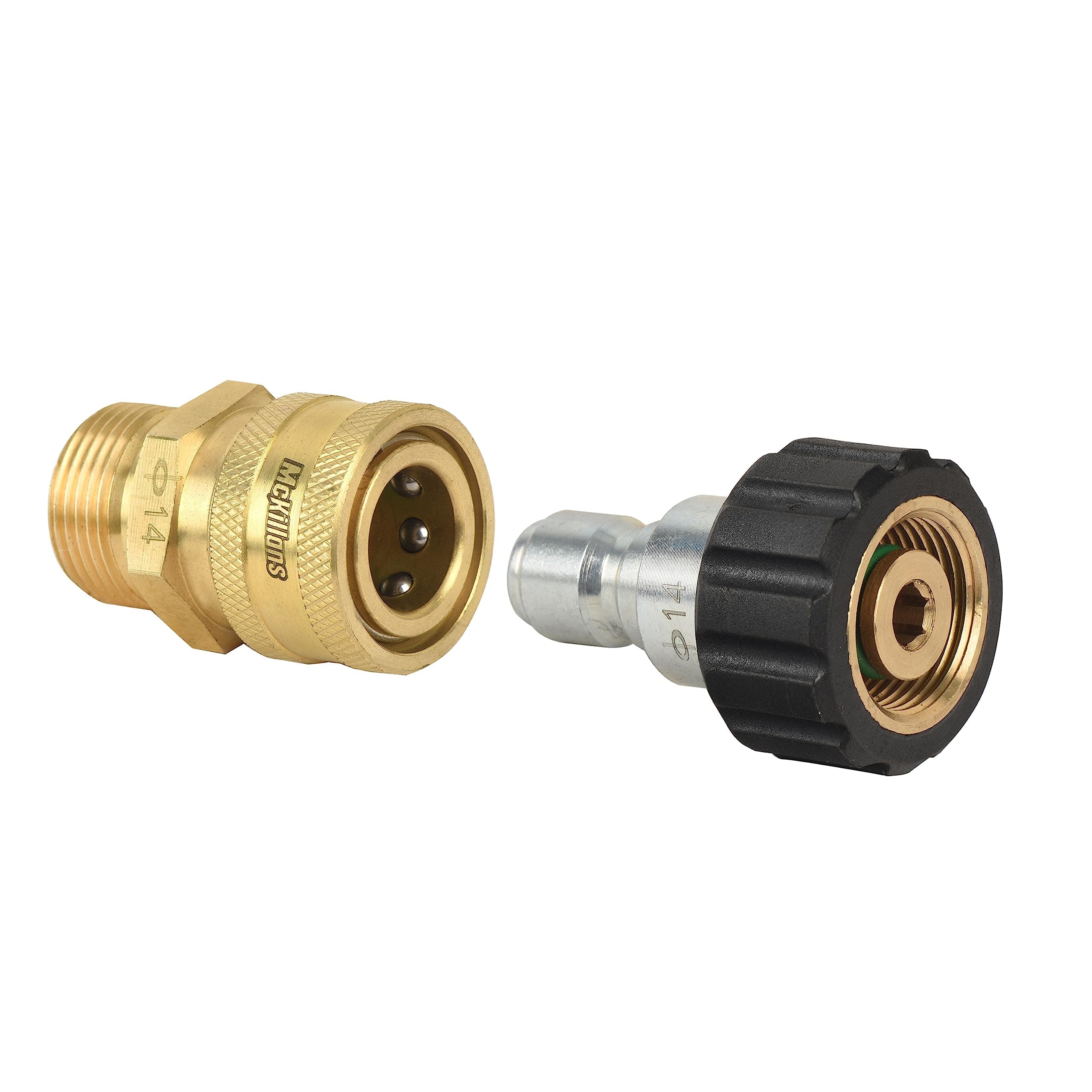 McKillans Pressure Washer Quick Connect Kit M22-14mm 3/8" Male/Female Brass - Thumbnail 7