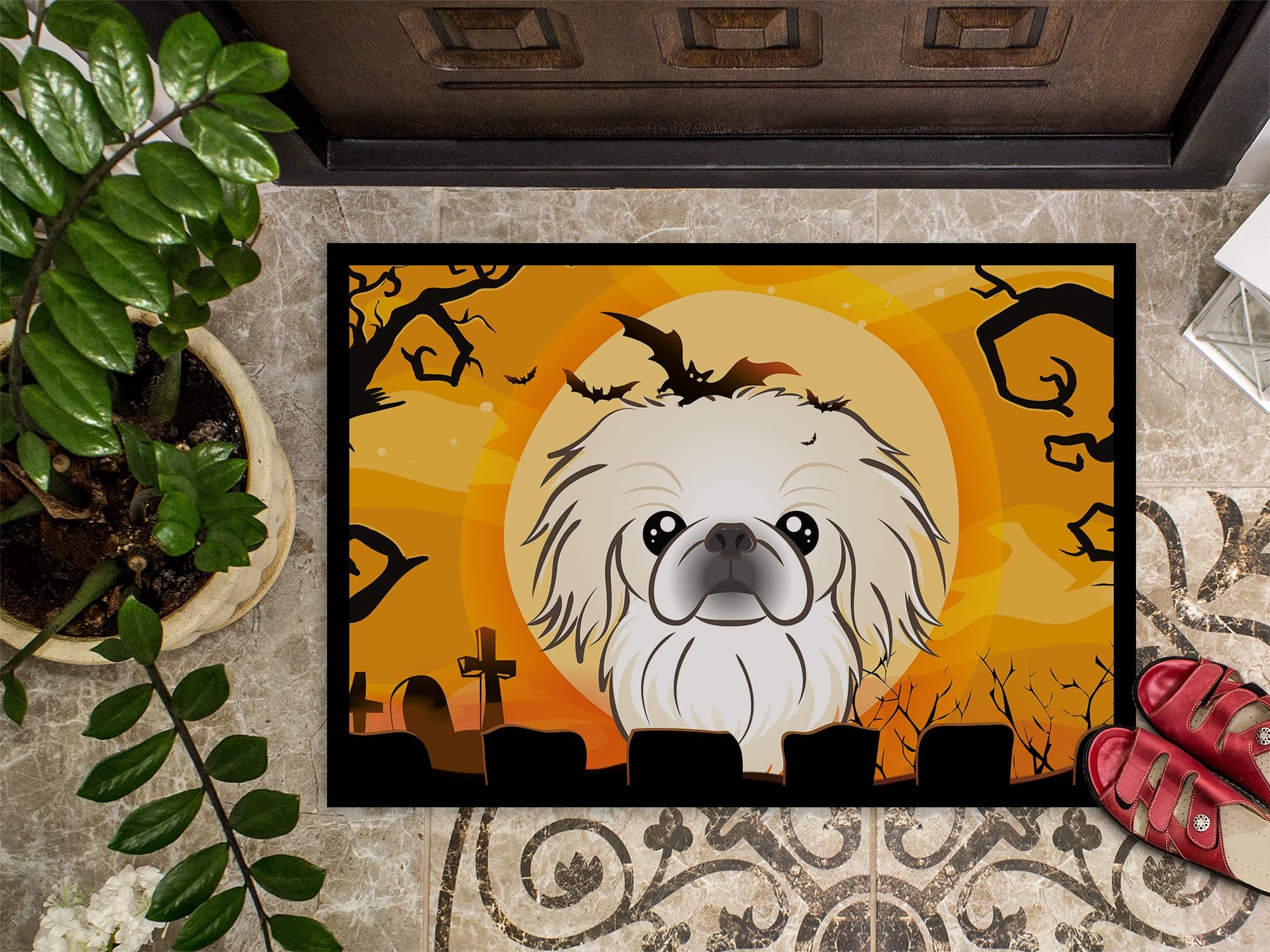 Caroline's Treasures BB1779MAT Halloween Pekingese Doormat 18x27 Front Door Mat - Thumbnail 3