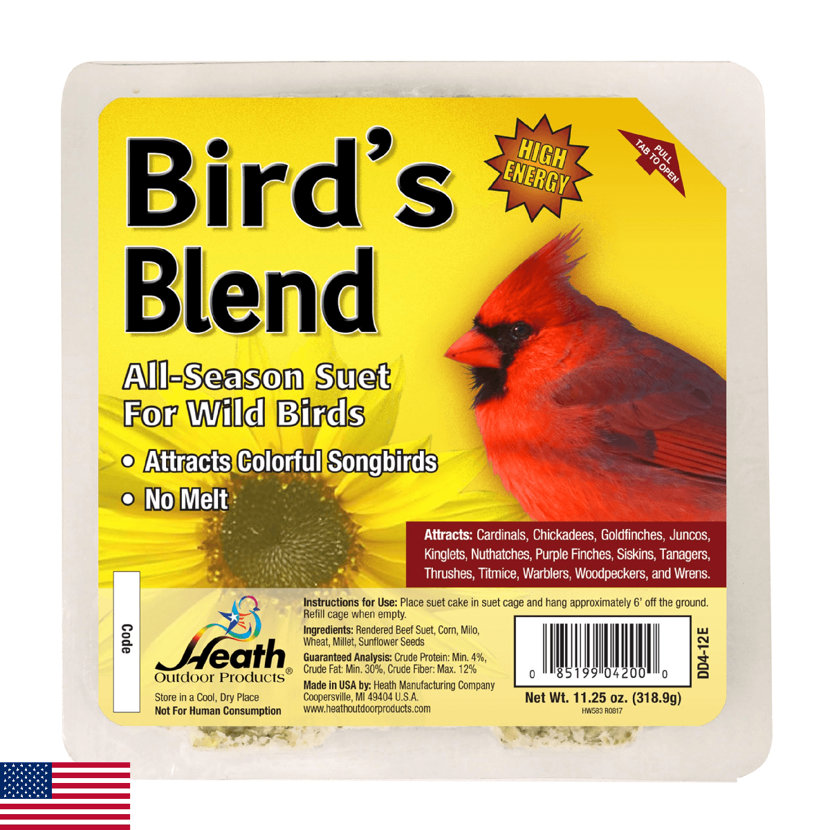 Heath Outdoor Products DDB1-18 All Season High Energy Suet Cake, Case of 18. - Image 1