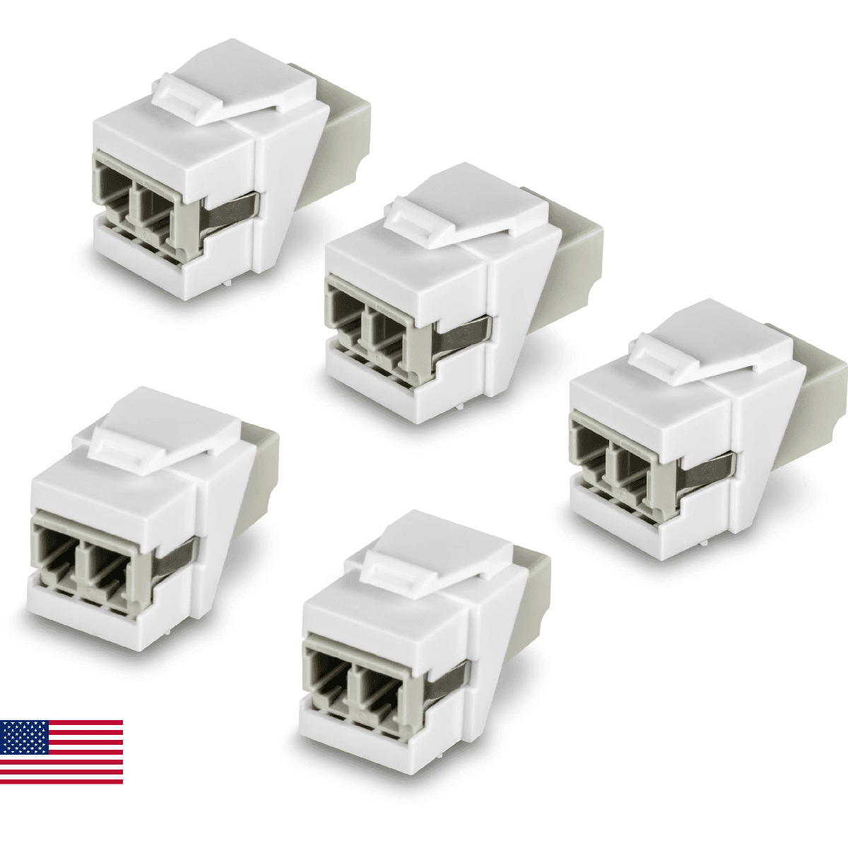 TRENDnet LC Duplex Fiber Optic Keystone Coupler Jacks– 5-Pack, TC-K05LC, Single- - Image 1