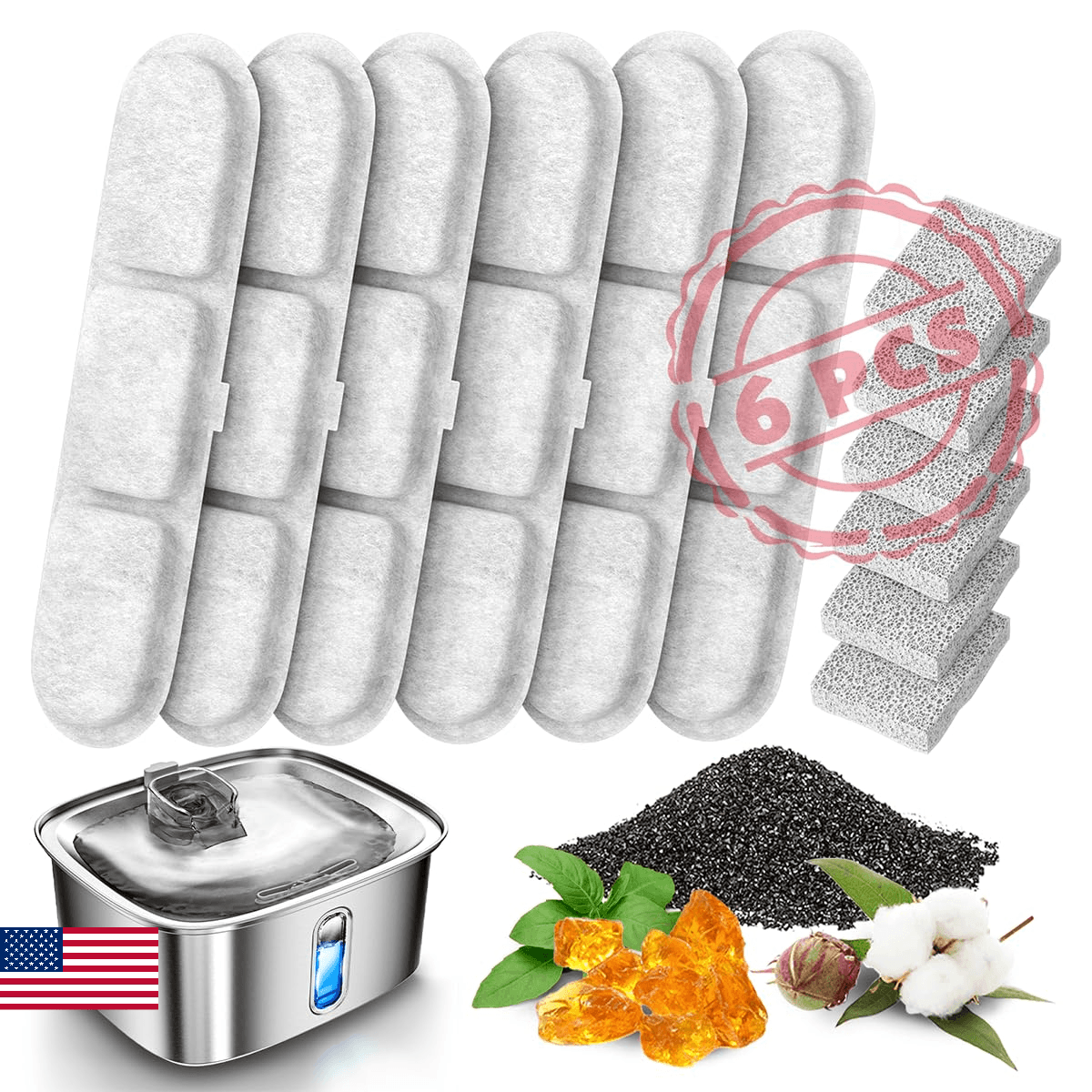 Dog Water Fountain for Large Dogs, 9L/2.4Gal Stainless Steel Dog Fountain with V - Image 1