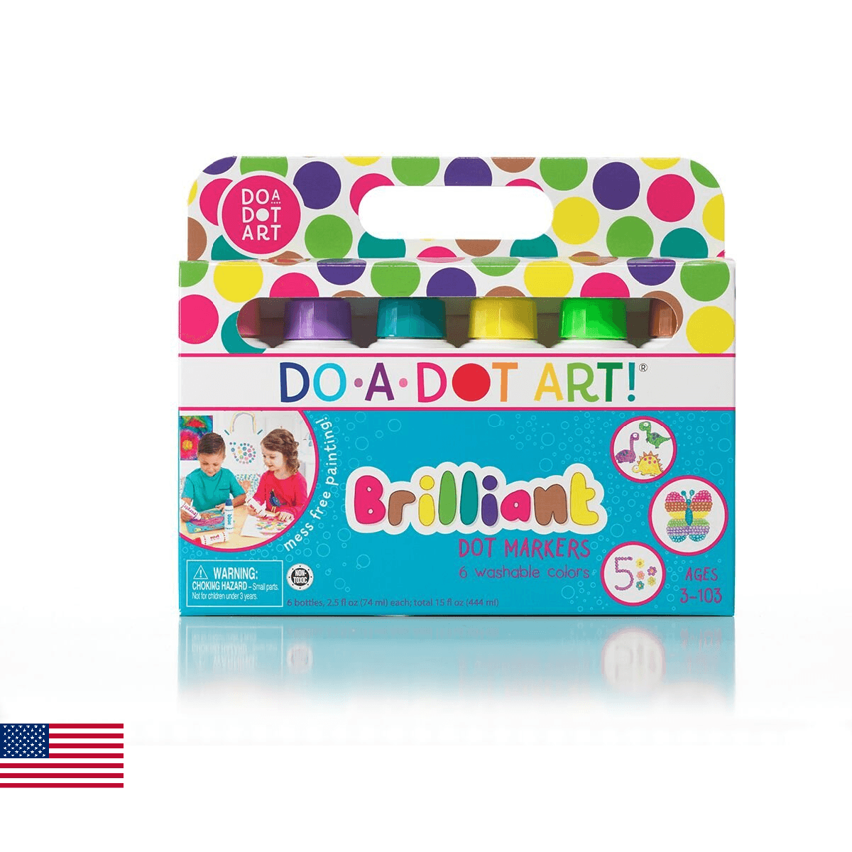 Do A Dot Art! Brilliant Colors 6 Pack Washable Paint Dot Markers Daubers for Chi - Image 1
