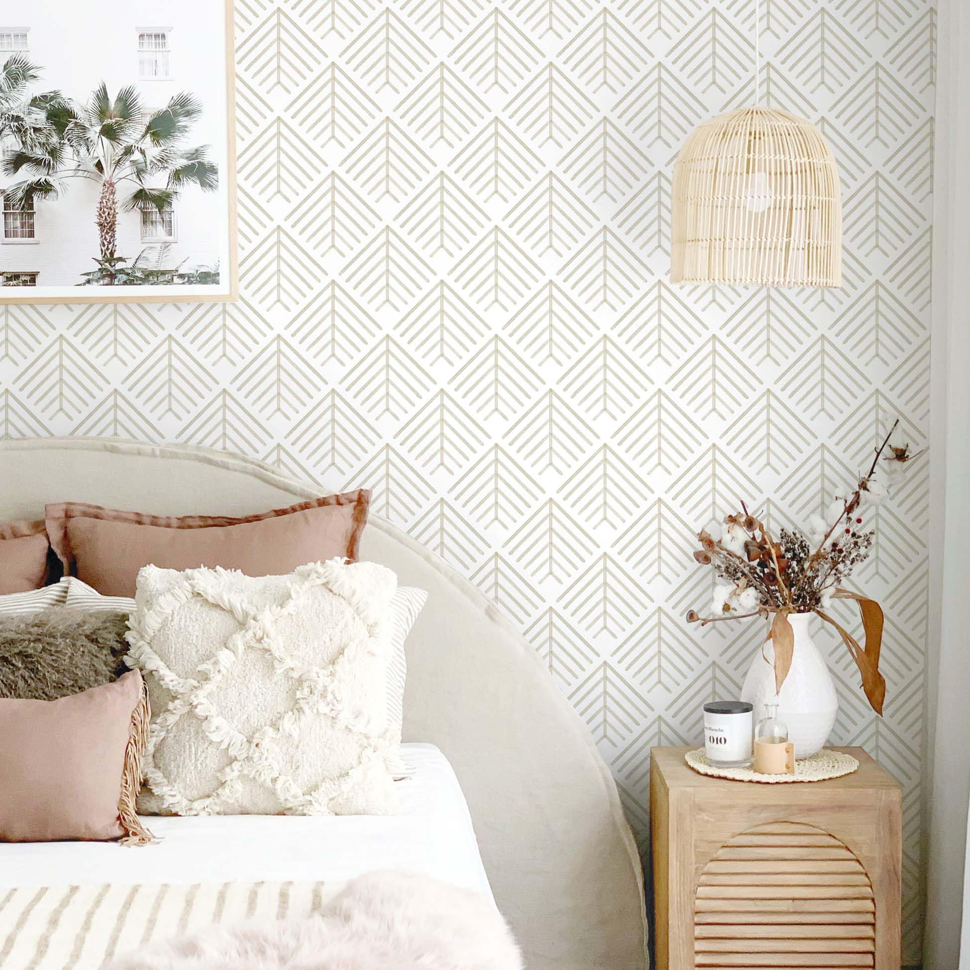 Heroad Boho Peel and Stick Wallpaper Beige Renter Friendly Wall Paper Peel and S - Thumbnail 2