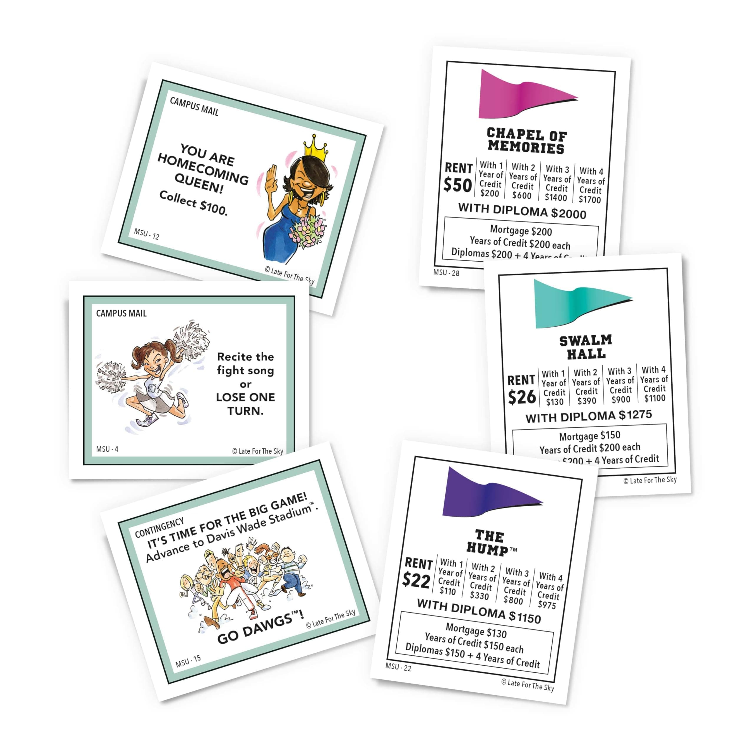 Late for the Sky Mississippi State University Opoly Board Game for 2–6 Players, - Thumbnail 4