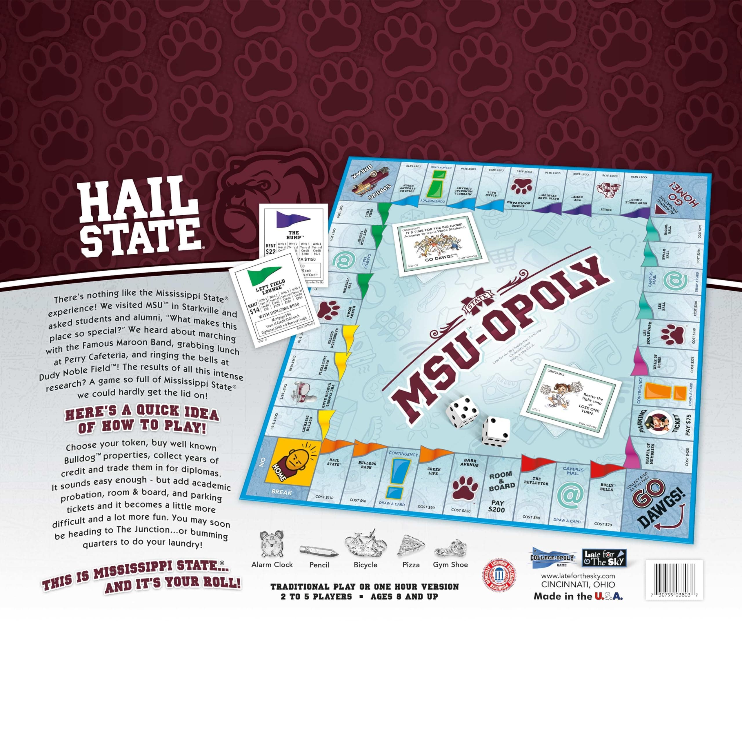 Late for the Sky Mississippi State University Opoly Board Game for 2–6 Players, - Thumbnail 5