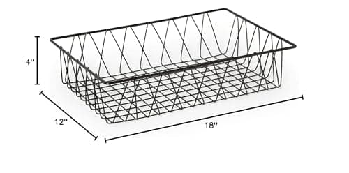 G.E.T. WB-954-BK 18" x 12" Rectangular Wire Pastry Basket, Metal - Thumbnail 2
