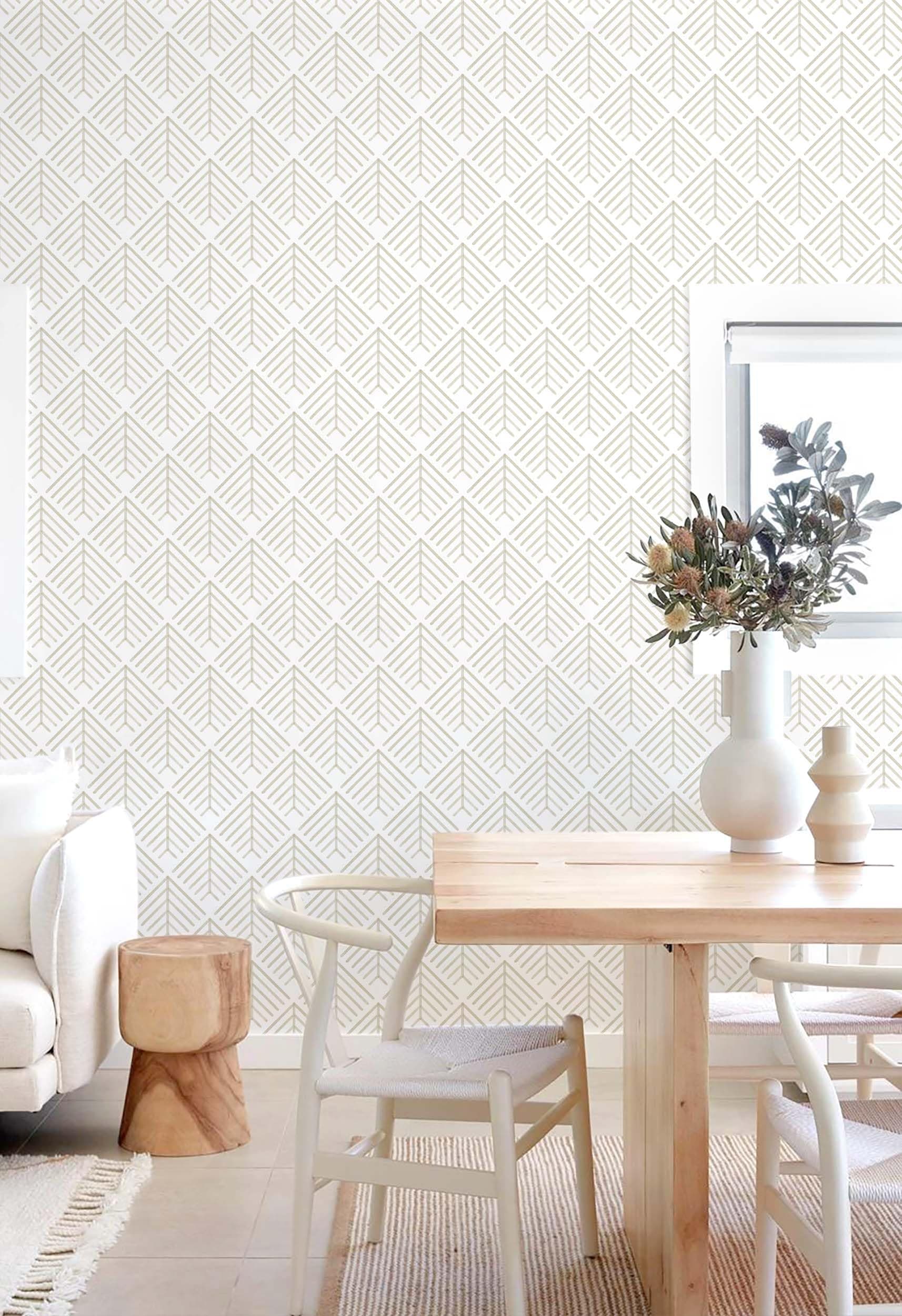 Heroad Boho Peel and Stick Wallpaper Beige Renter Friendly Wall Paper Peel and S - Thumbnail 7