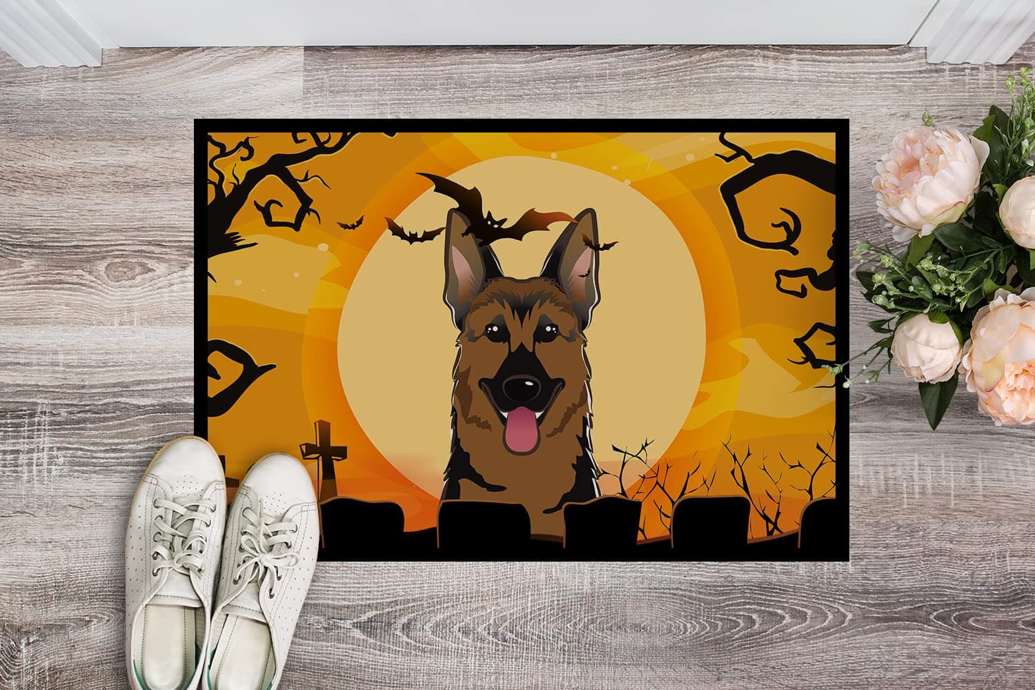 Caroline's Treasures BB1769MAT Halloween German Shepherd Doormat 18x27 Front Doo - Thumbnail 2
