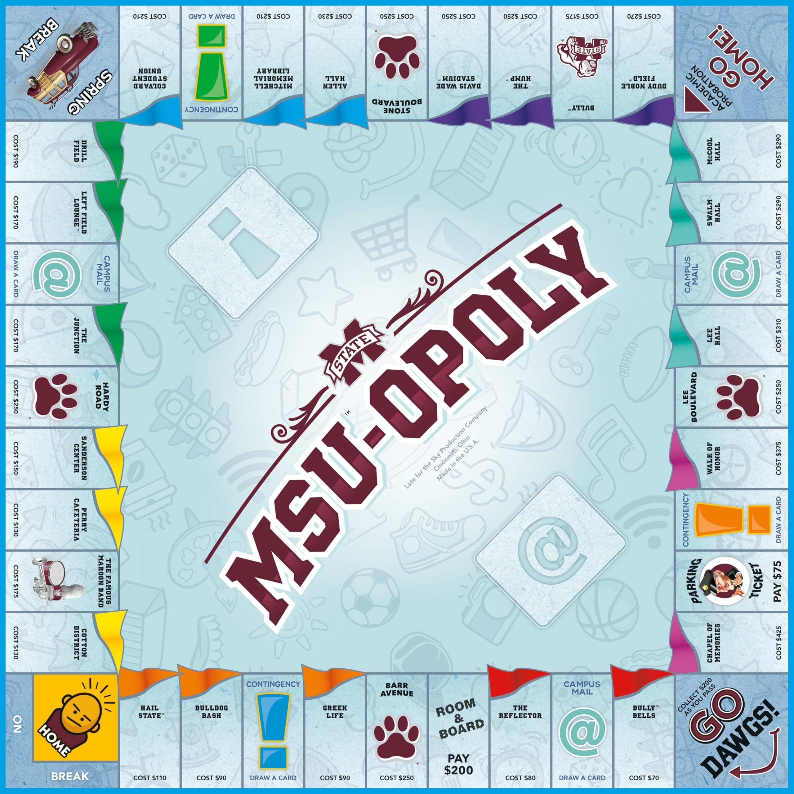 Late for the Sky Mississippi State University Opoly Board Game for 2–6 Players, - Thumbnail 2