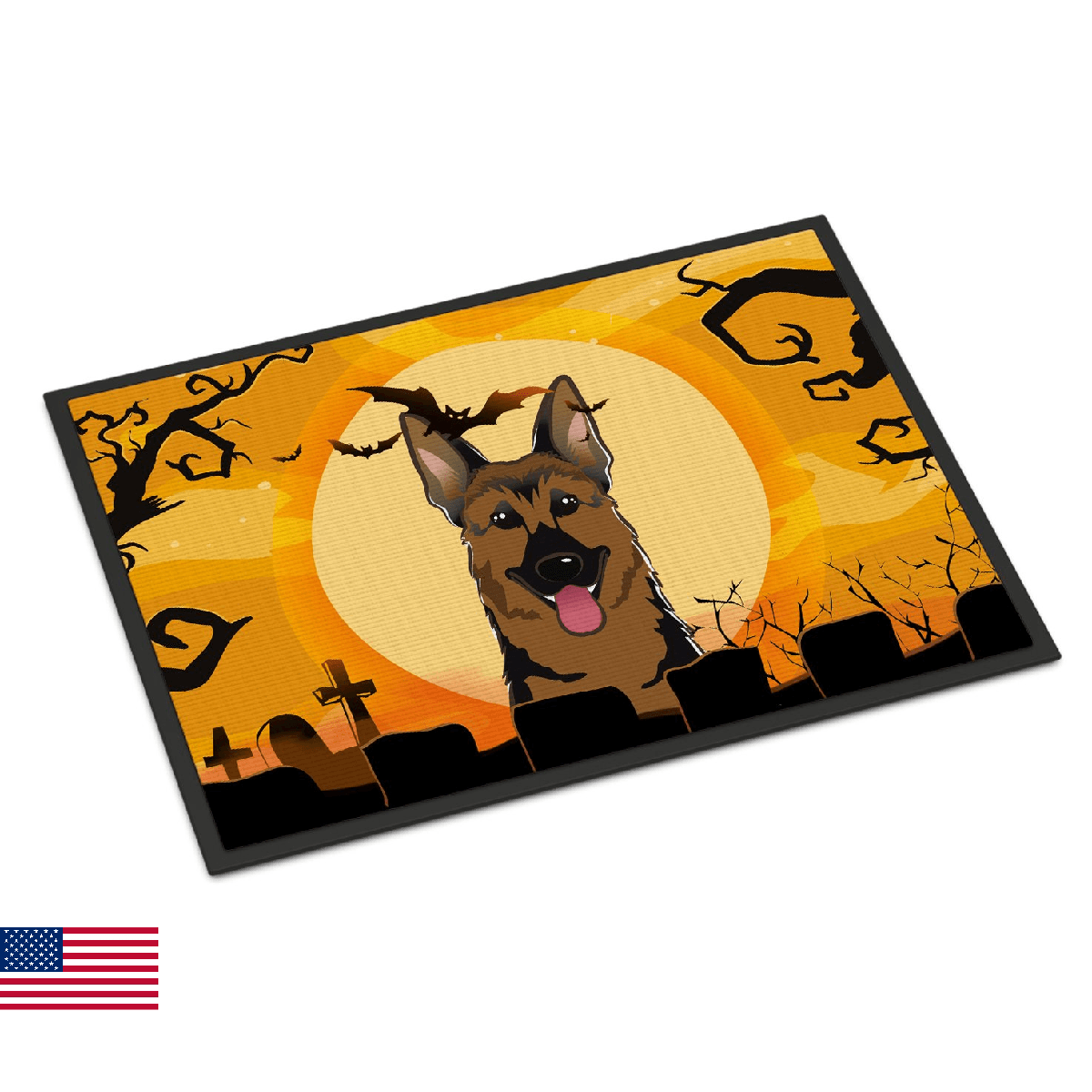 Caroline's Treasures BB1769MAT Halloween German Shepherd Doormat 18x27 Front Doo - Image 1