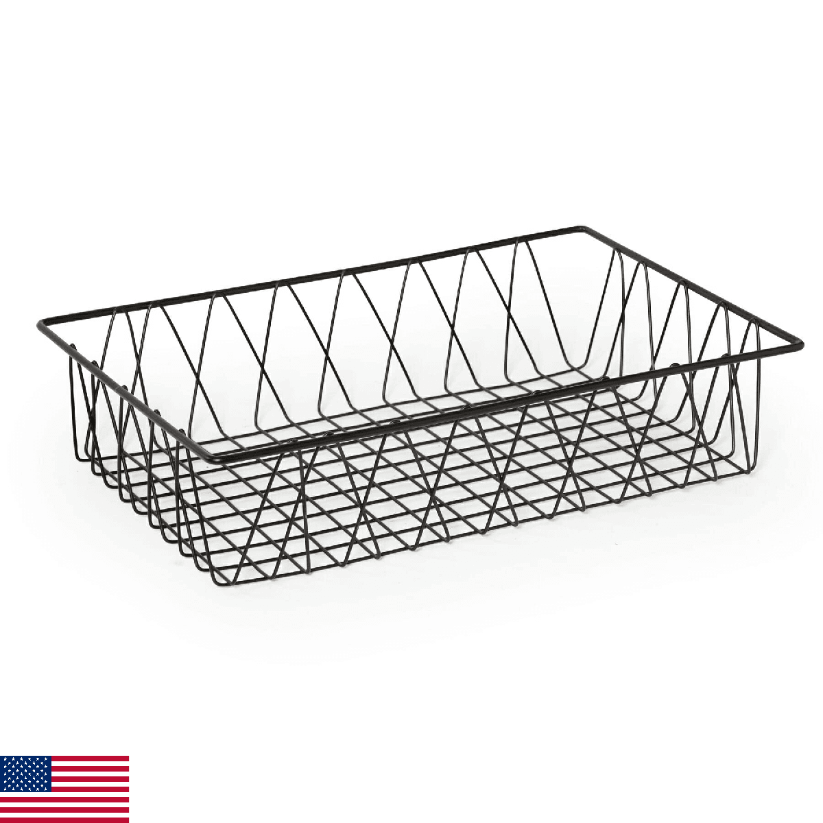 G.E.T. WB-954-BK 18" x 12" Rectangular Wire Pastry Basket, Metal - Image 1