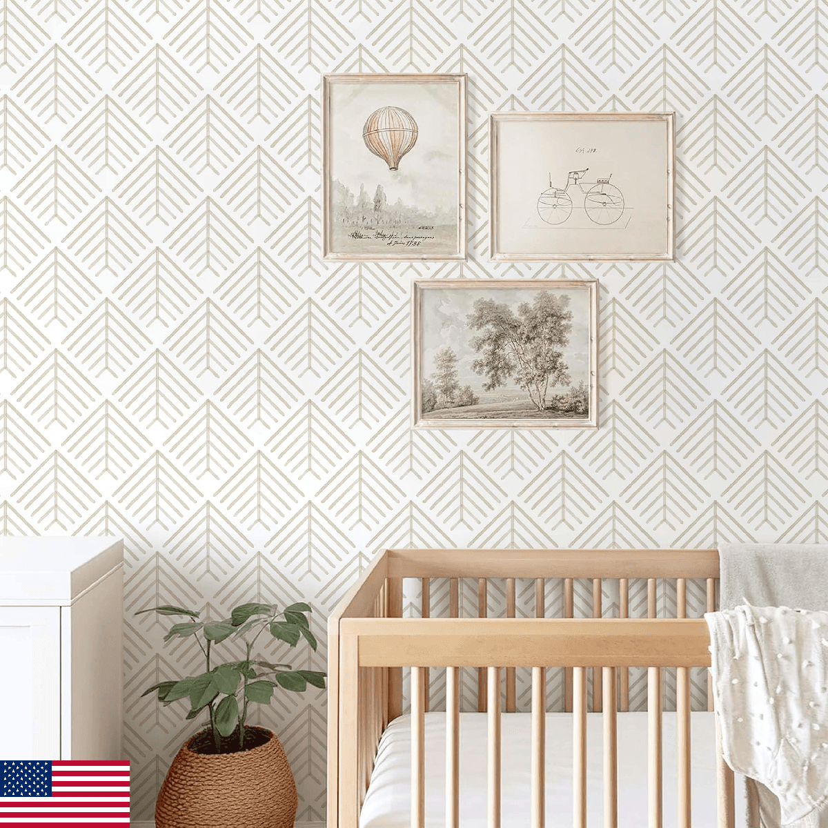 Heroad Boho Peel and Stick Wallpaper Beige Renter Friendly Wall Paper Peel and S - Image 1