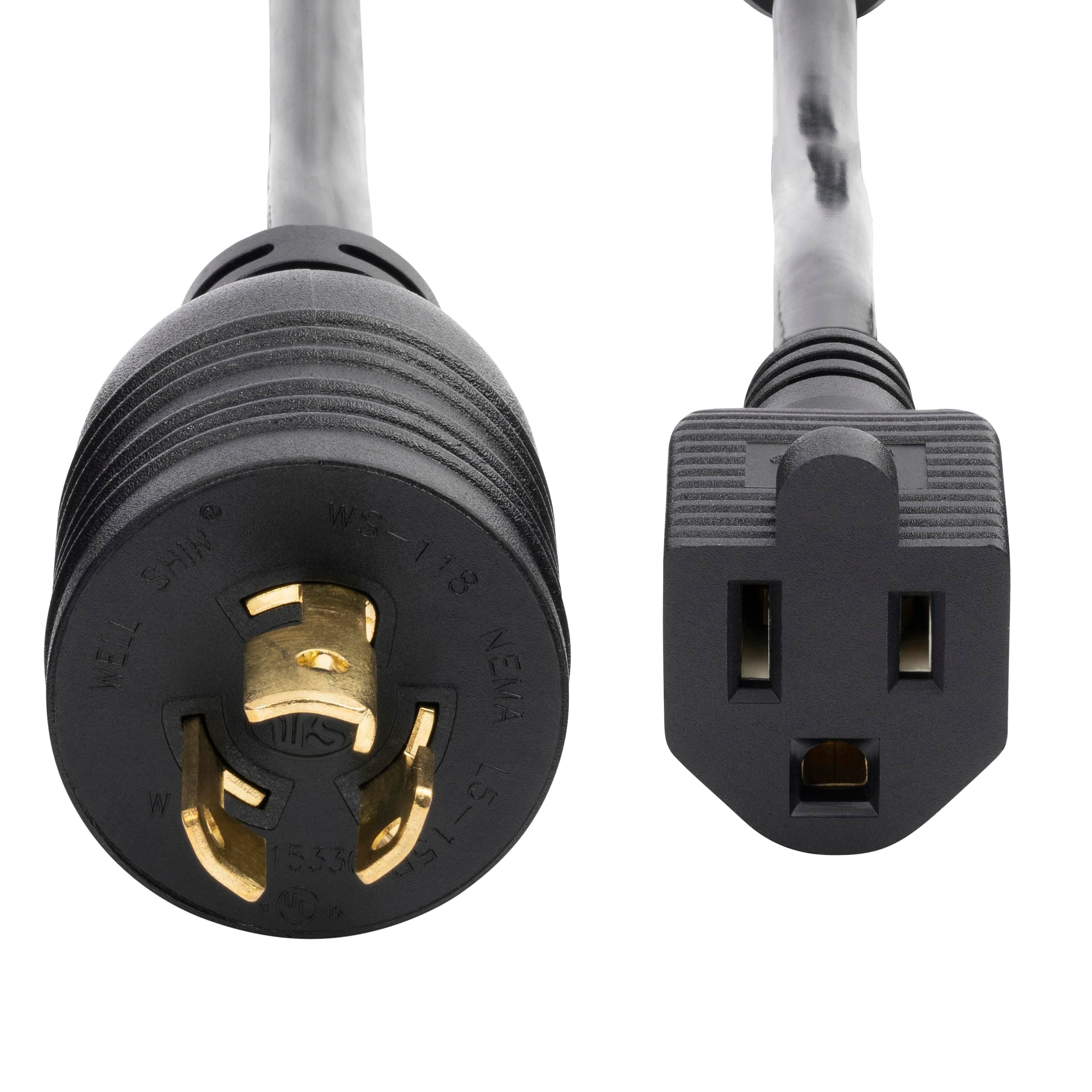 StarTech 1ft Heavy Duty Power Cord Twist-Lock NEMA L5-15P to NEMA 5-15R Blac - Thumbnail 4