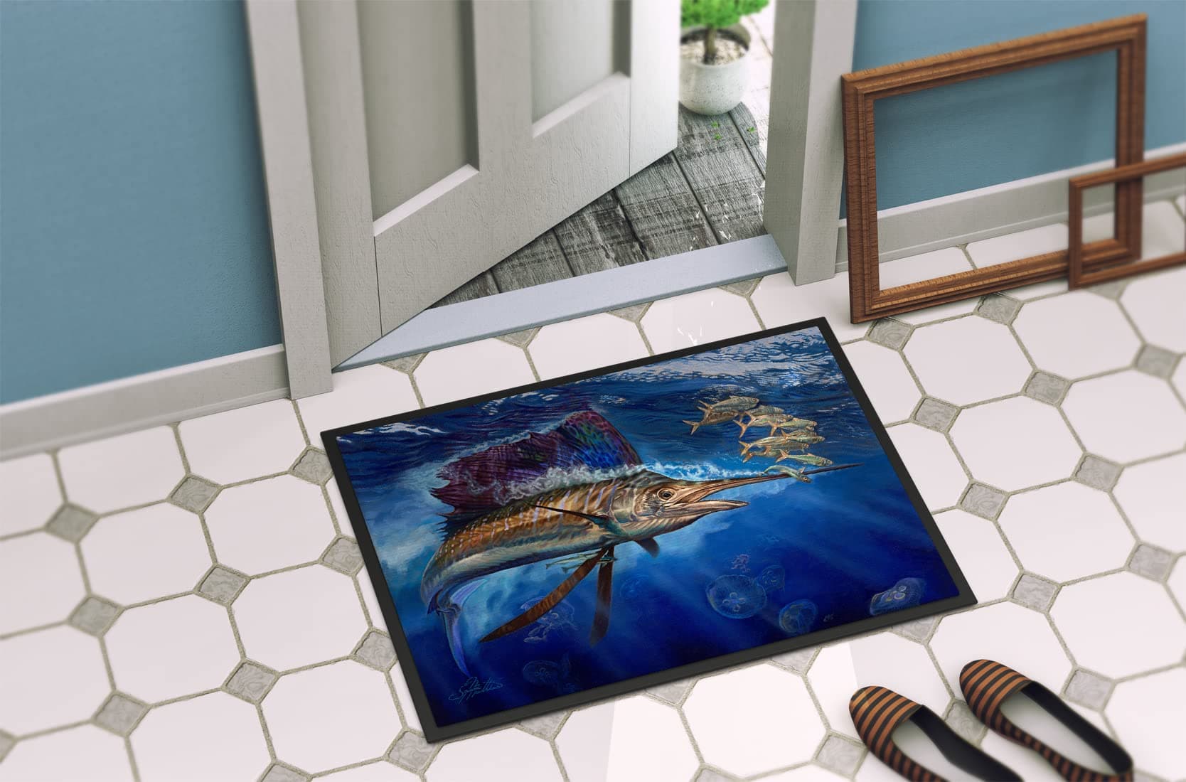 Caroline's Treasures JMA2010MAT Majesty Sailfish Doormat 18x27 Front Door Mat In - Thumbnail 4