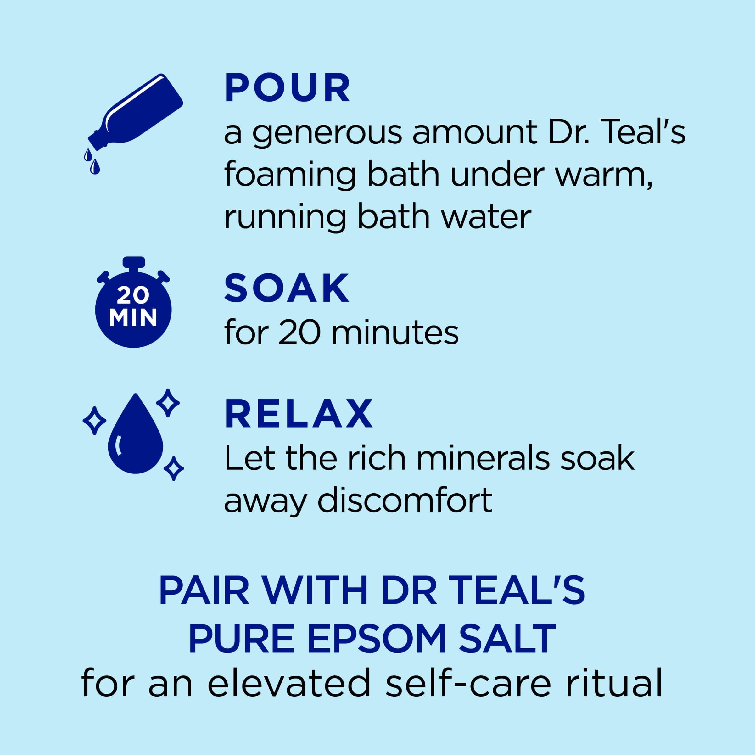 Dr Teal's Foaming Bath with Pure Epsom Salt, Restorative Minerals with Magnesium - Thumbnail 3