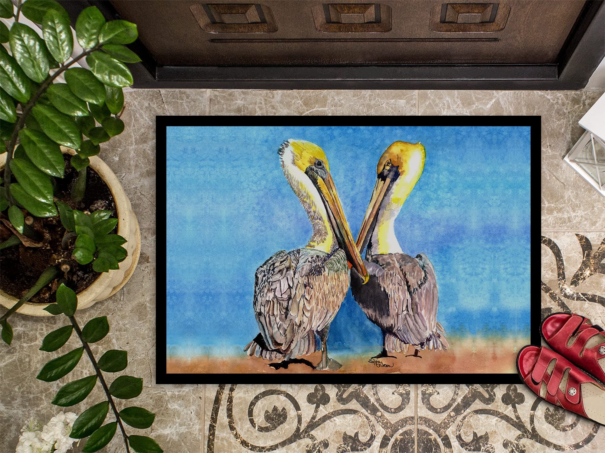 Caroline's Treasures 8539-MAT Pelican Doormat 18x27 Front Door Mat Indoor Outdoo - Thumbnail 2