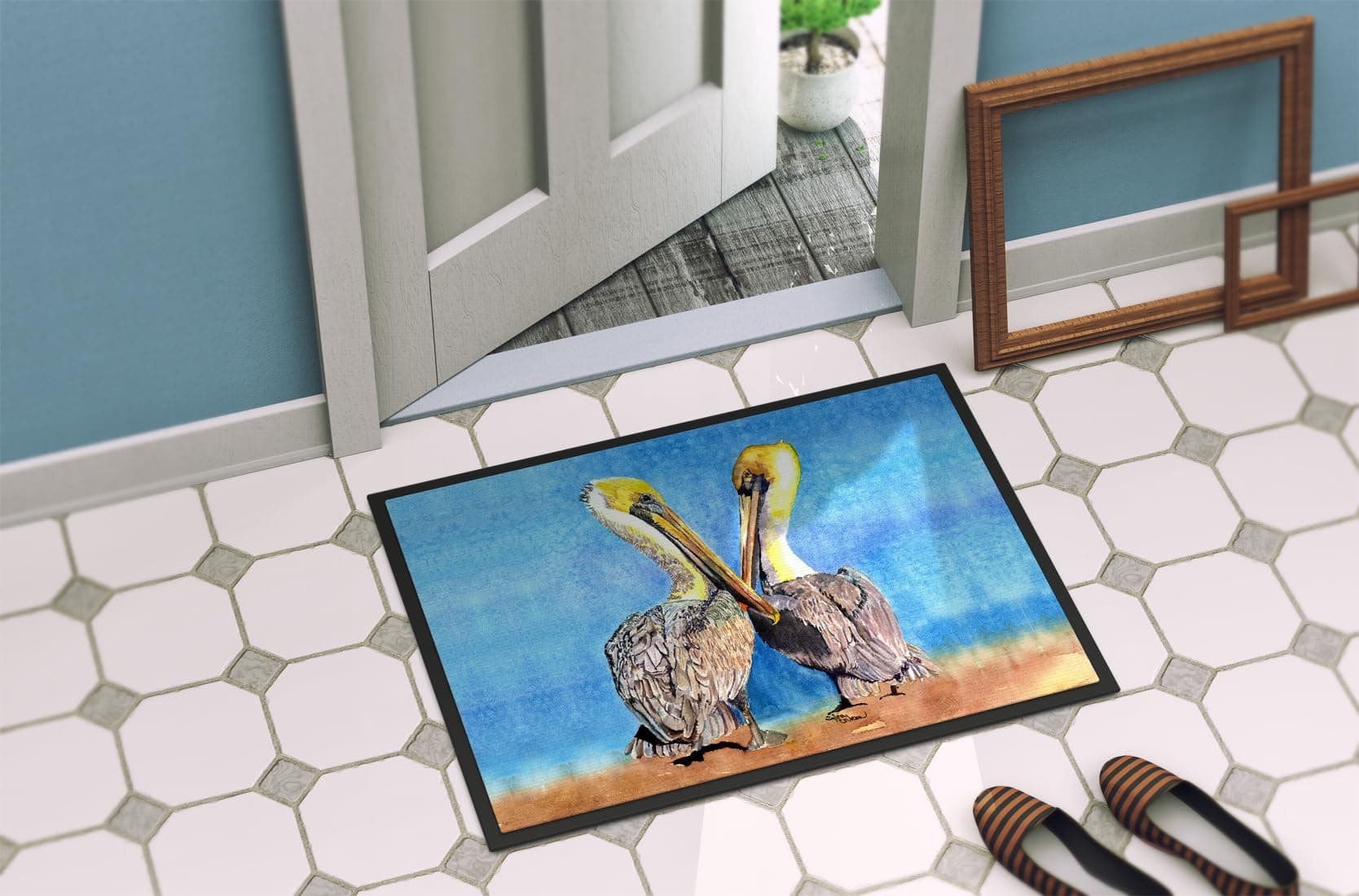 Caroline's Treasures 8539-MAT Pelican Doormat 18x27 Front Door Mat Indoor Outdoo - Thumbnail 4