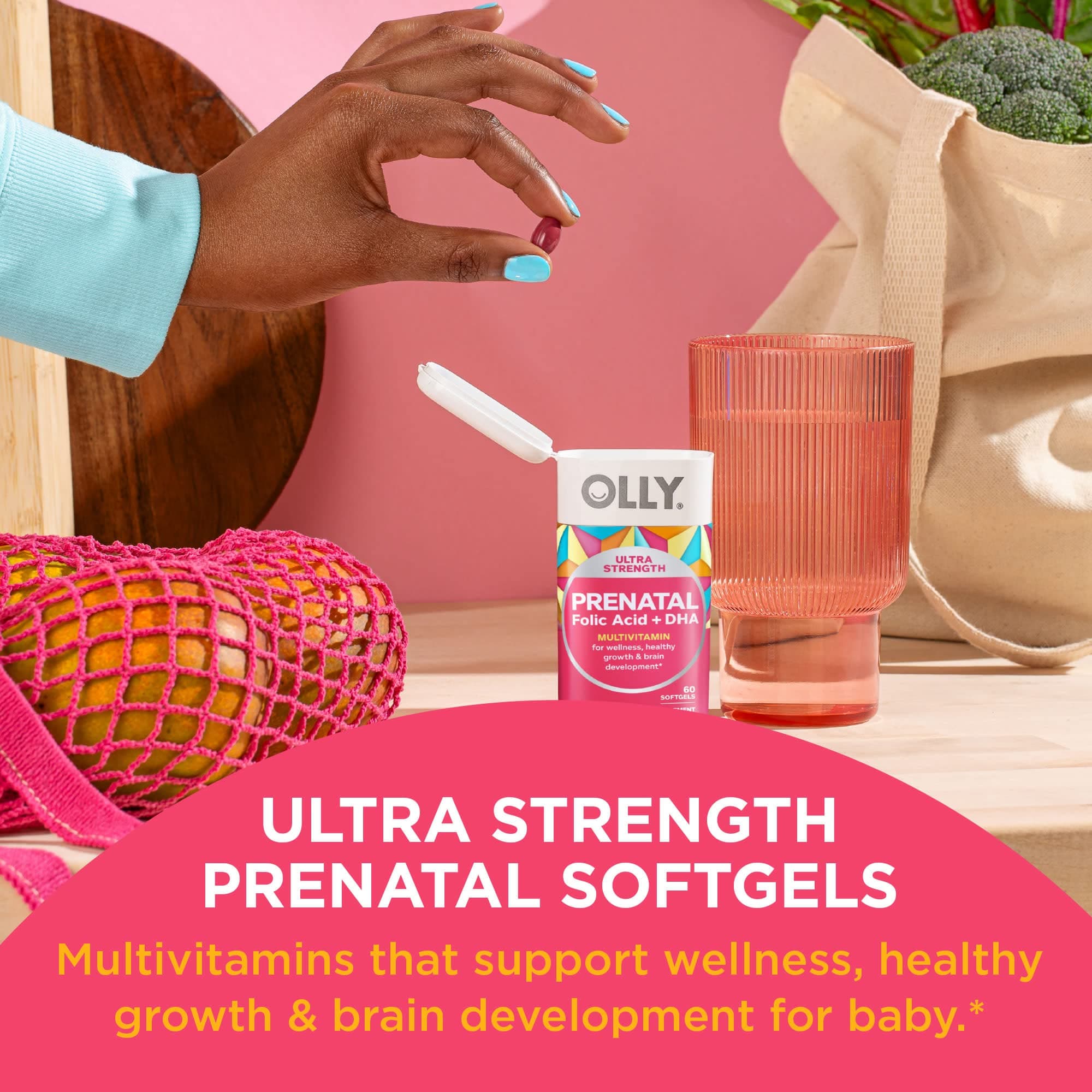 OLLY Ultra Strength Prenatal Multivitamin Softgels, Supports Healthy Growth, Bra - Thumbnail 3