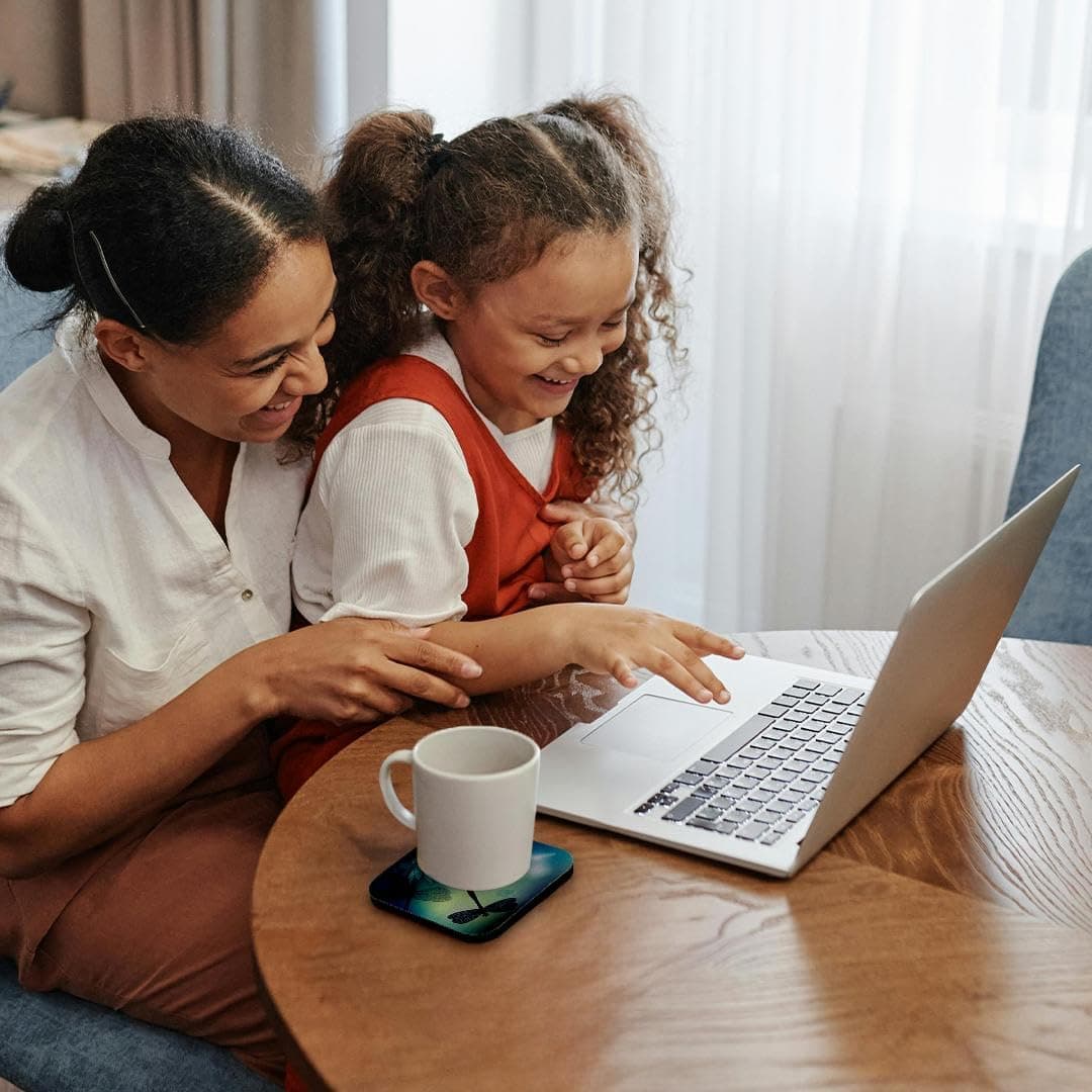 3dRose Translucent Shimmering Blue Dragonflies and - Soft Coasters, Set of 8 (CS - Thumbnail 2