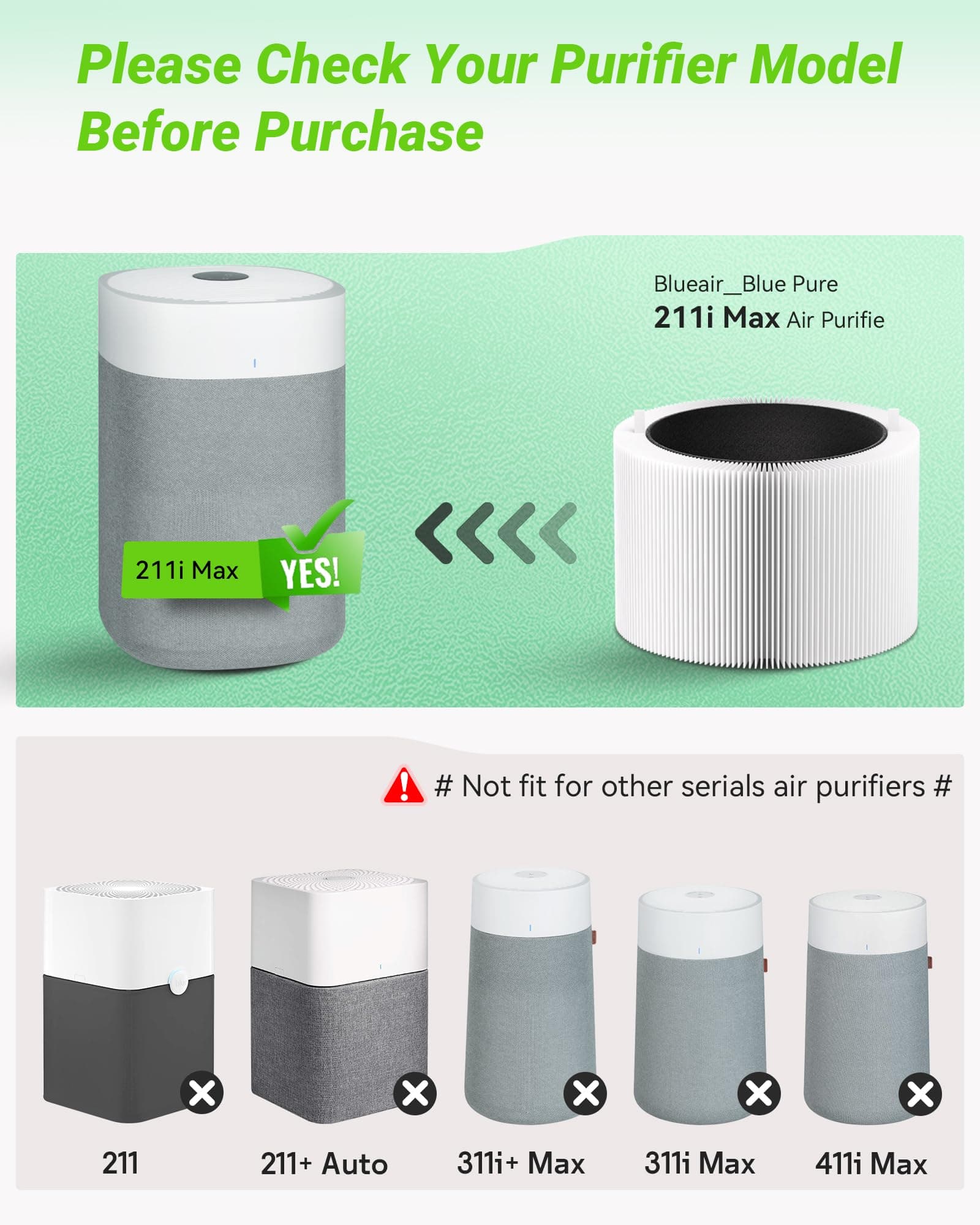 Mbetter 2 Pack Blue Pure 211i Max Filter Replacement Compatible with Blue Pure 2 - Thumbnail 2