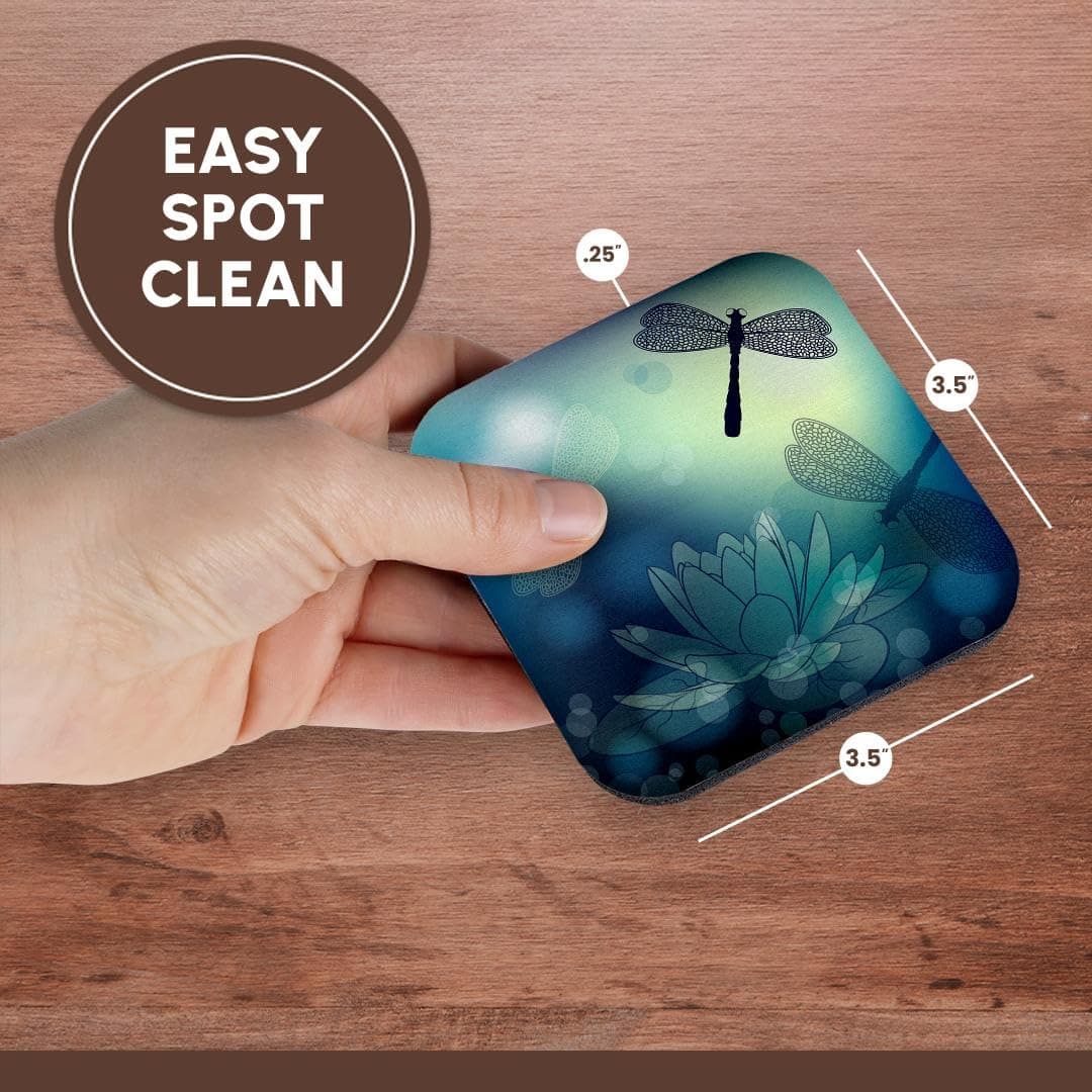 3dRose Translucent Shimmering Blue Dragonflies and - Soft Coasters, Set of 8 (CS - Thumbnail 7