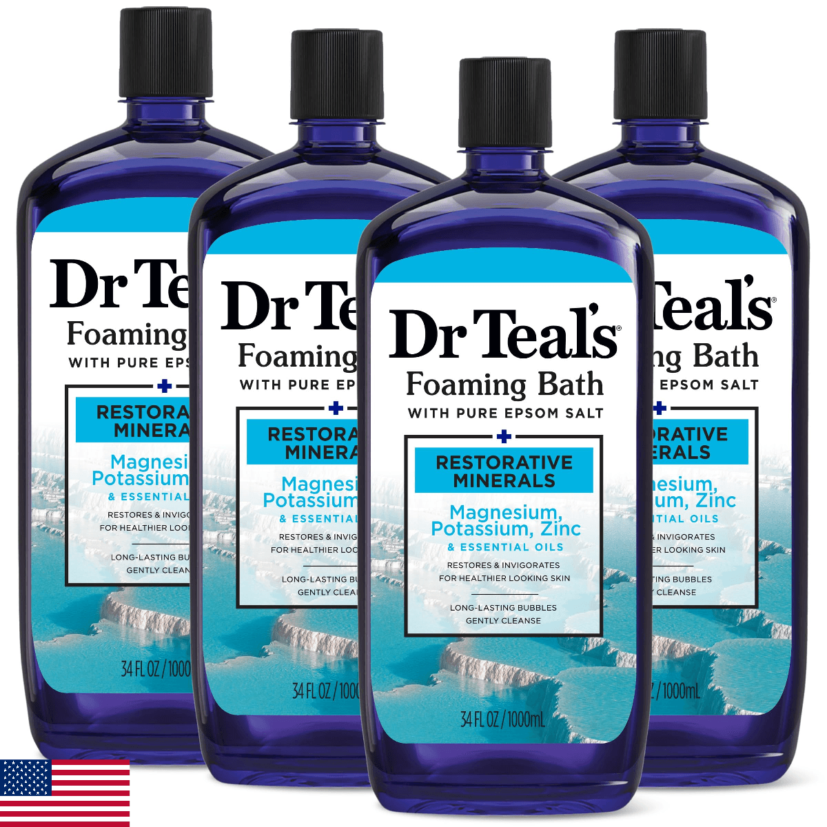 Dr Teal's Foaming Bath with Pure Epsom Salt, Restorative Minerals with Magnesium - Image 1