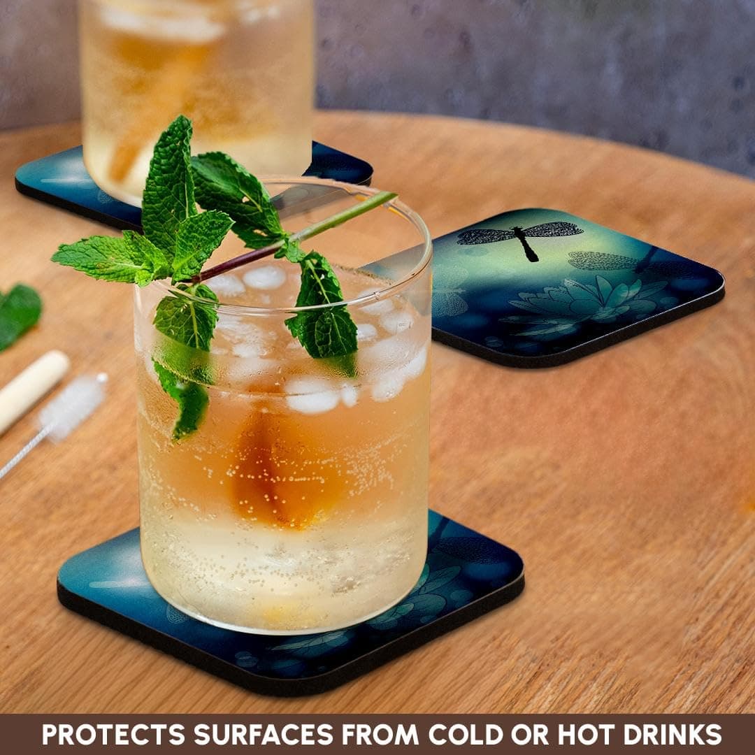 3dRose Translucent Shimmering Blue Dragonflies and - Soft Coasters, Set of 8 (CS - Thumbnail 3