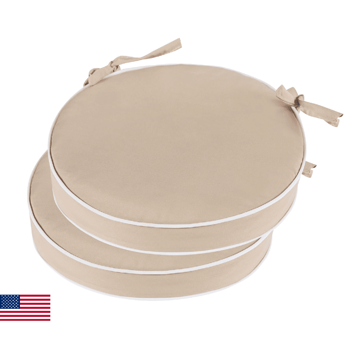 Blytieor Outdoor Bistro Chair Cushions Set of 2 Waterproof 15" Round Seat Cushio - Image 1